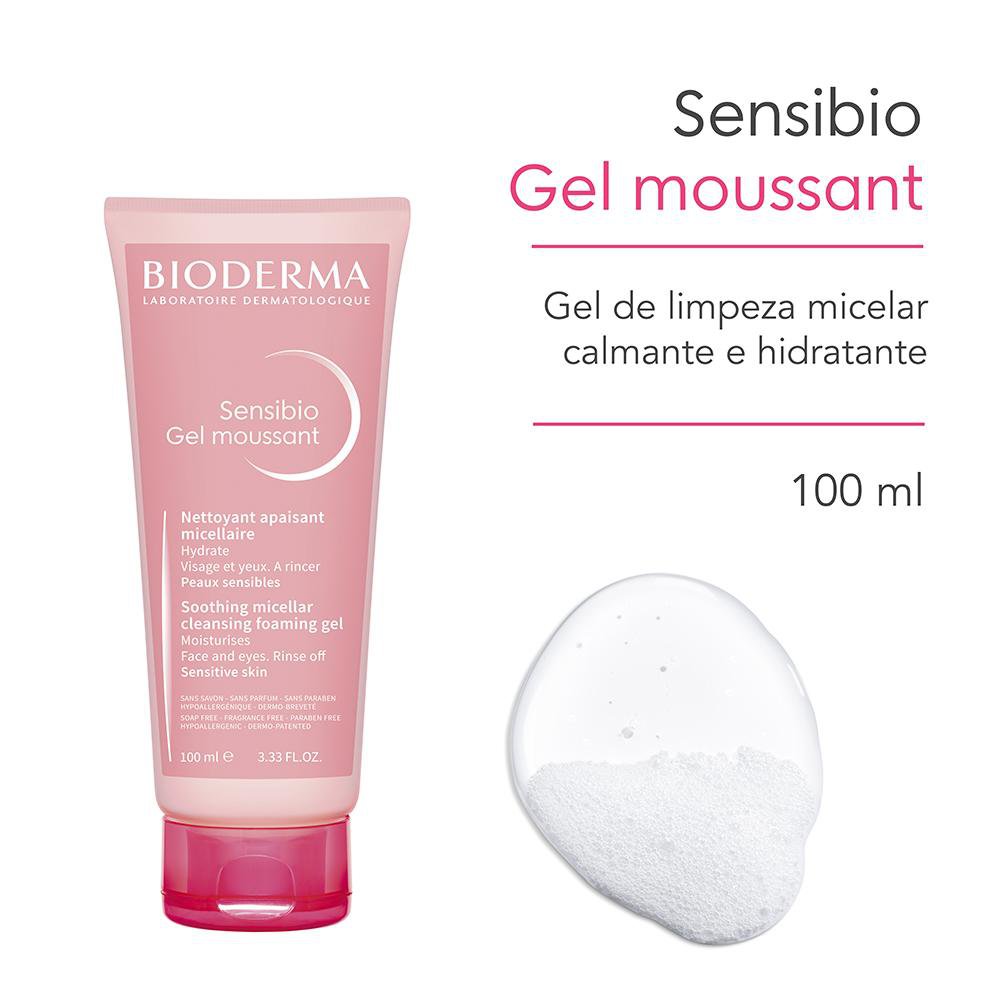 Gel de Limpeza Micelar Bioderma Sensibio Calmante e Hidratante Moussant 100ml — imagem 2 | Drogaria Taveira