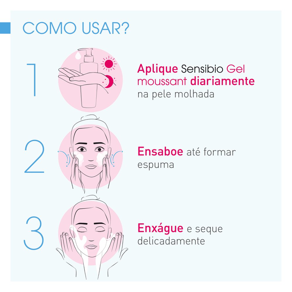 Gel de Limpeza Micelar Bioderma Sensibio Calmante e Hidratante Moussant 100ml — imagem 4 | Drogaria Taveira