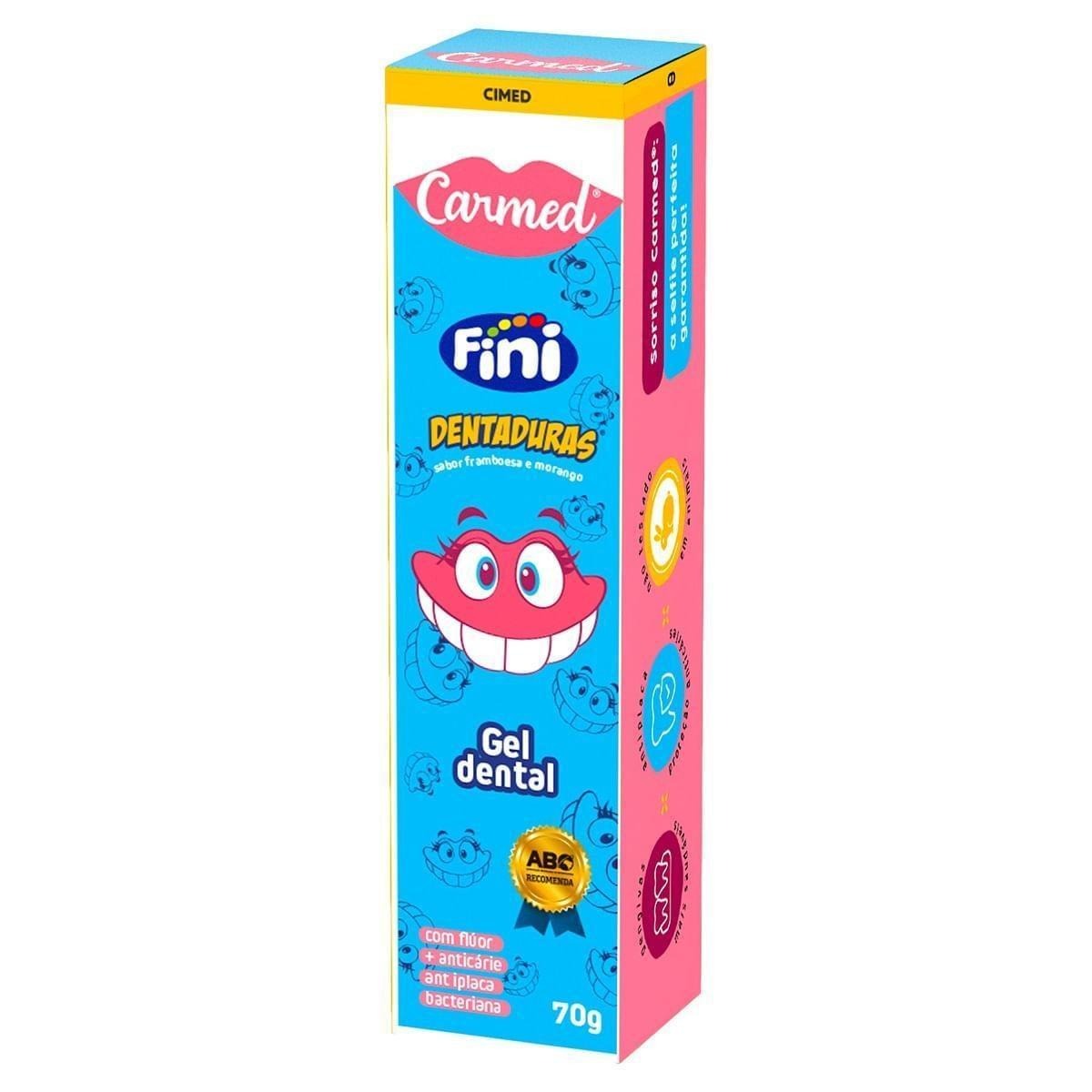 Gel Dental Carmed Fini Dentaduras Anticáries com Flúor 70g — imagem 3 | Drogaria Taveira
