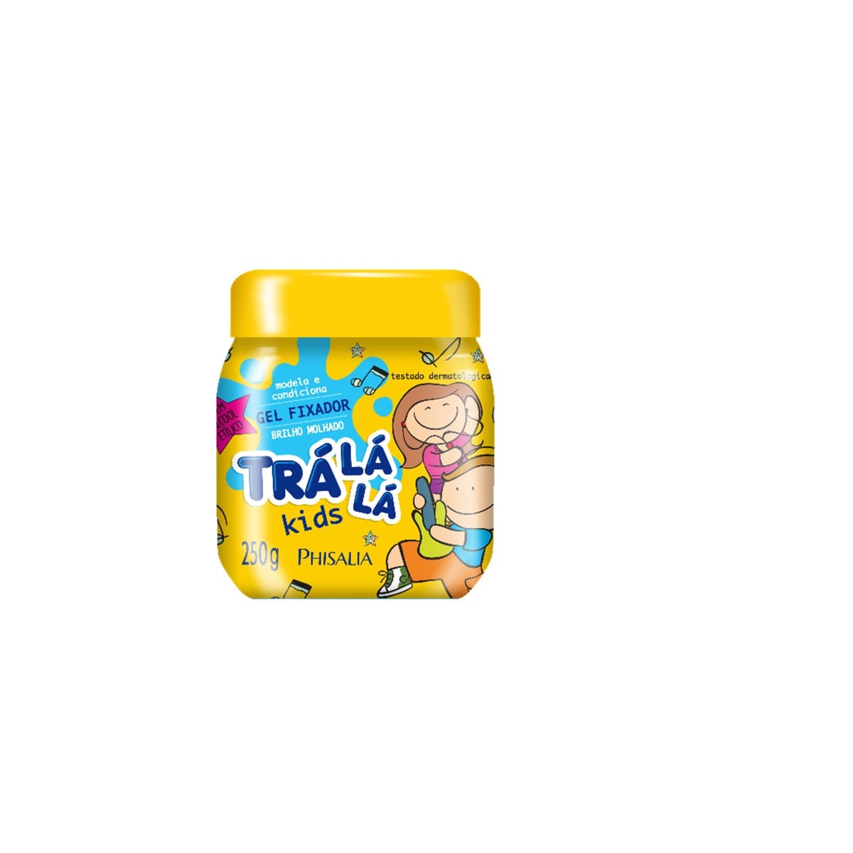 Gel Fixador Infantil Phisalia Trá Lá Lá Kids Modela e Condiciona Brilho Molhado 250g — Tralala | Drogaria Taveira
