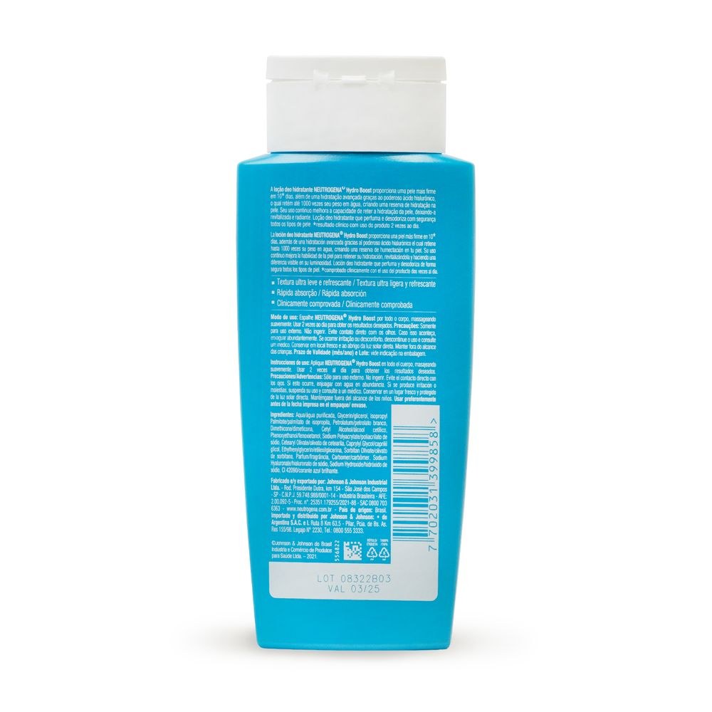 Hidratante Corporal Neutrogena Hydro Boost Water Gel com Ácido Hialurônico 200ml — imagem 3 | Drogaria Taveira