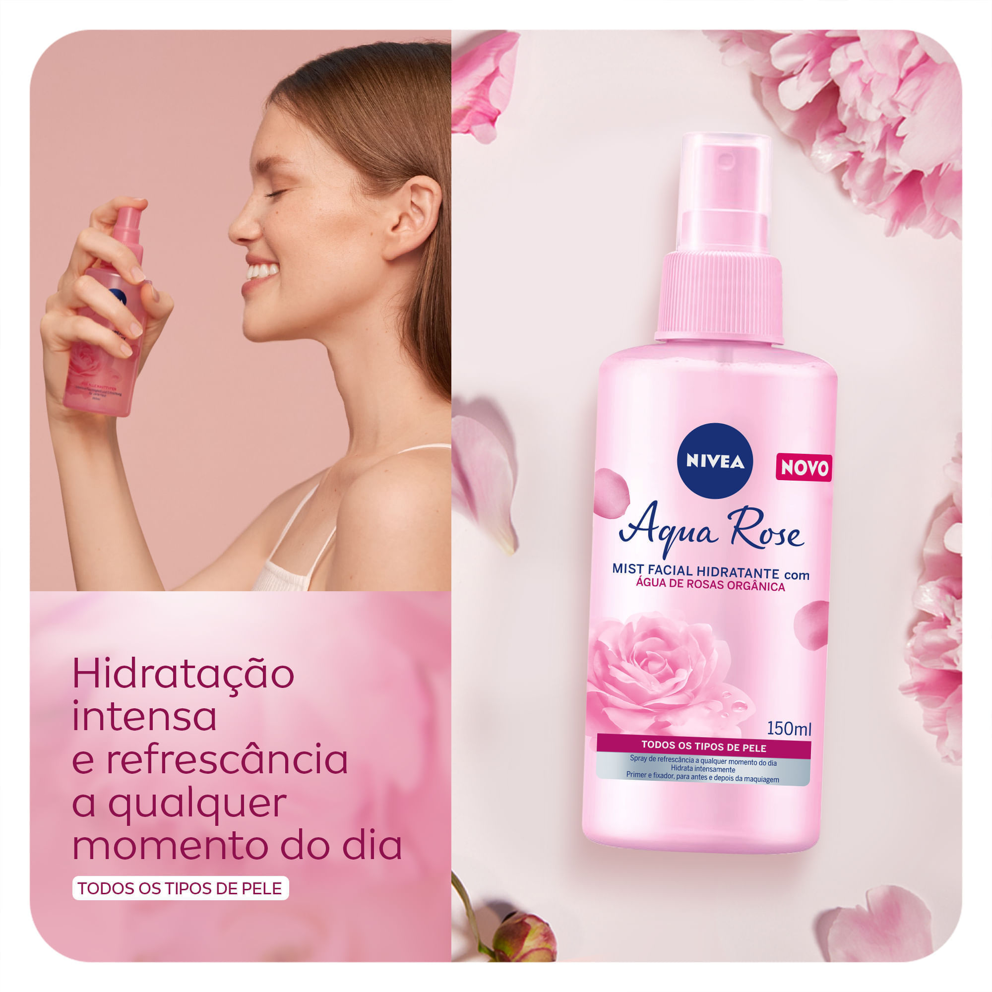 Hidratante Facial Nivea Aqua Rose em Spray 150ml — imagem 3 | Drogaria Taveira