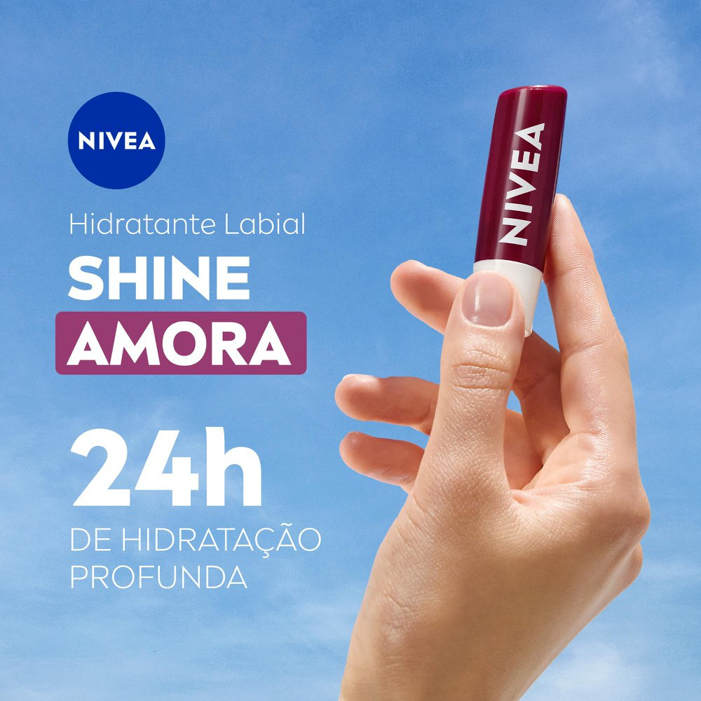 Hidratante Labial Nivea Amora Shine 4,8g — imagem 2 | Drogaria Taveira