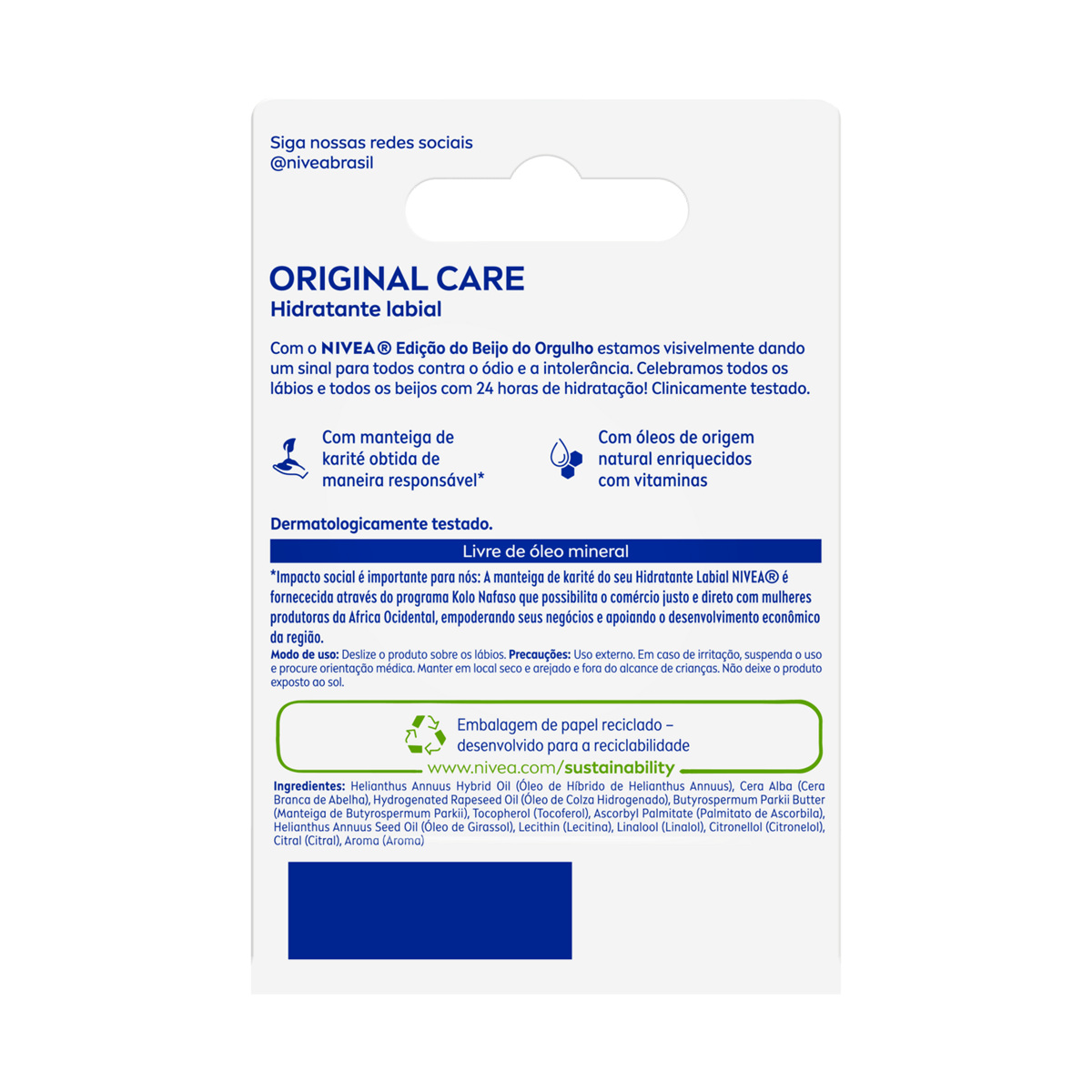Hidratante Labial Nivea #beyou Edição Limitada Orgulho Original Care 4,8g — imagem 2 | Drogaria Taveira