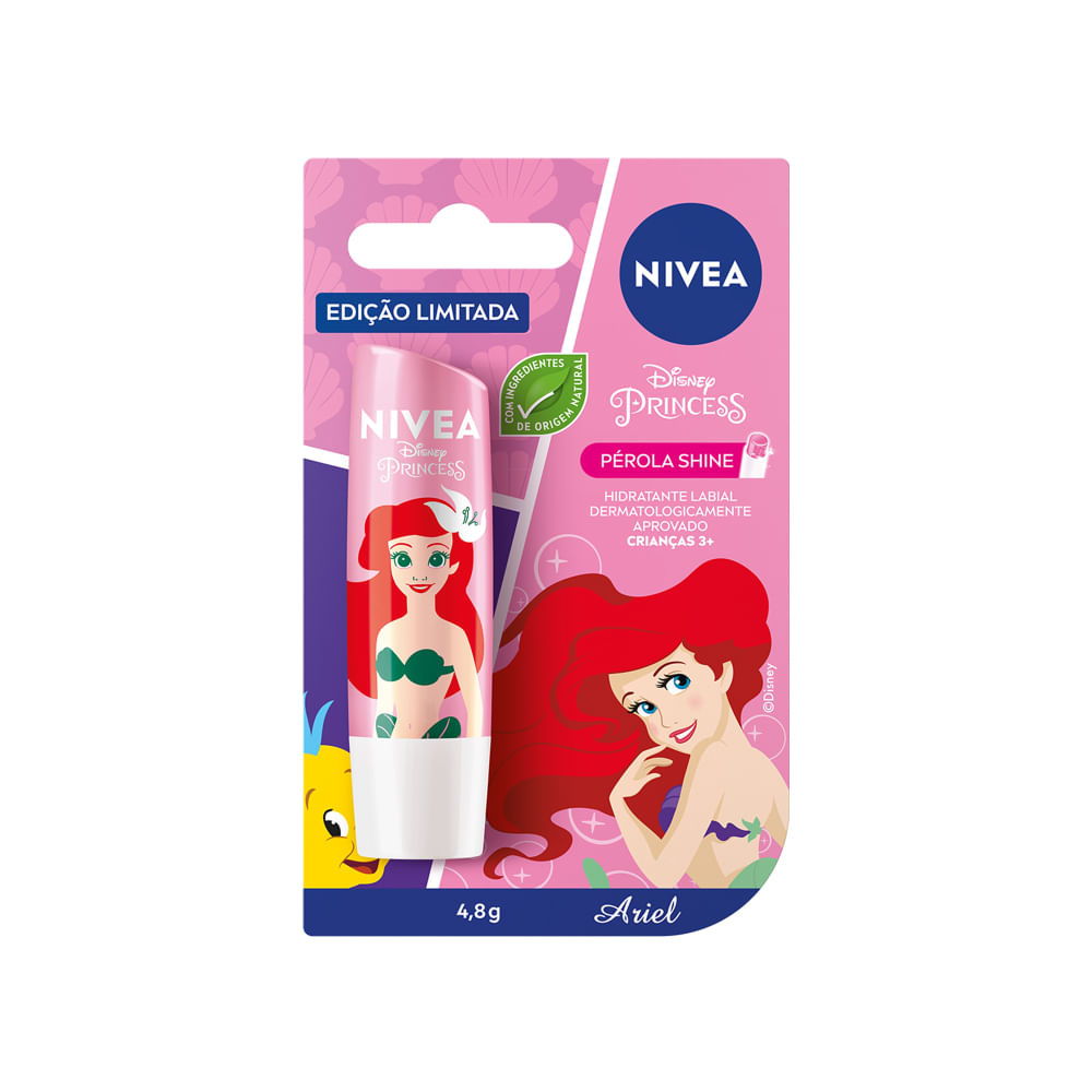 Hidratante Labial Nivea Disney Princess Ariel Pérola Shine 4,8g — imagem 3 | Drogaria Taveira