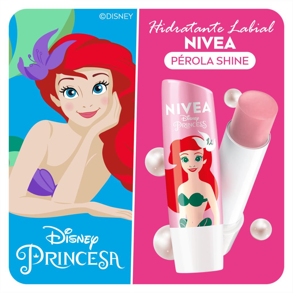 Hidratante Labial Nivea Disney Princess Ariel Pérola Shine 4,8g — imagem 4 | Drogaria Taveira