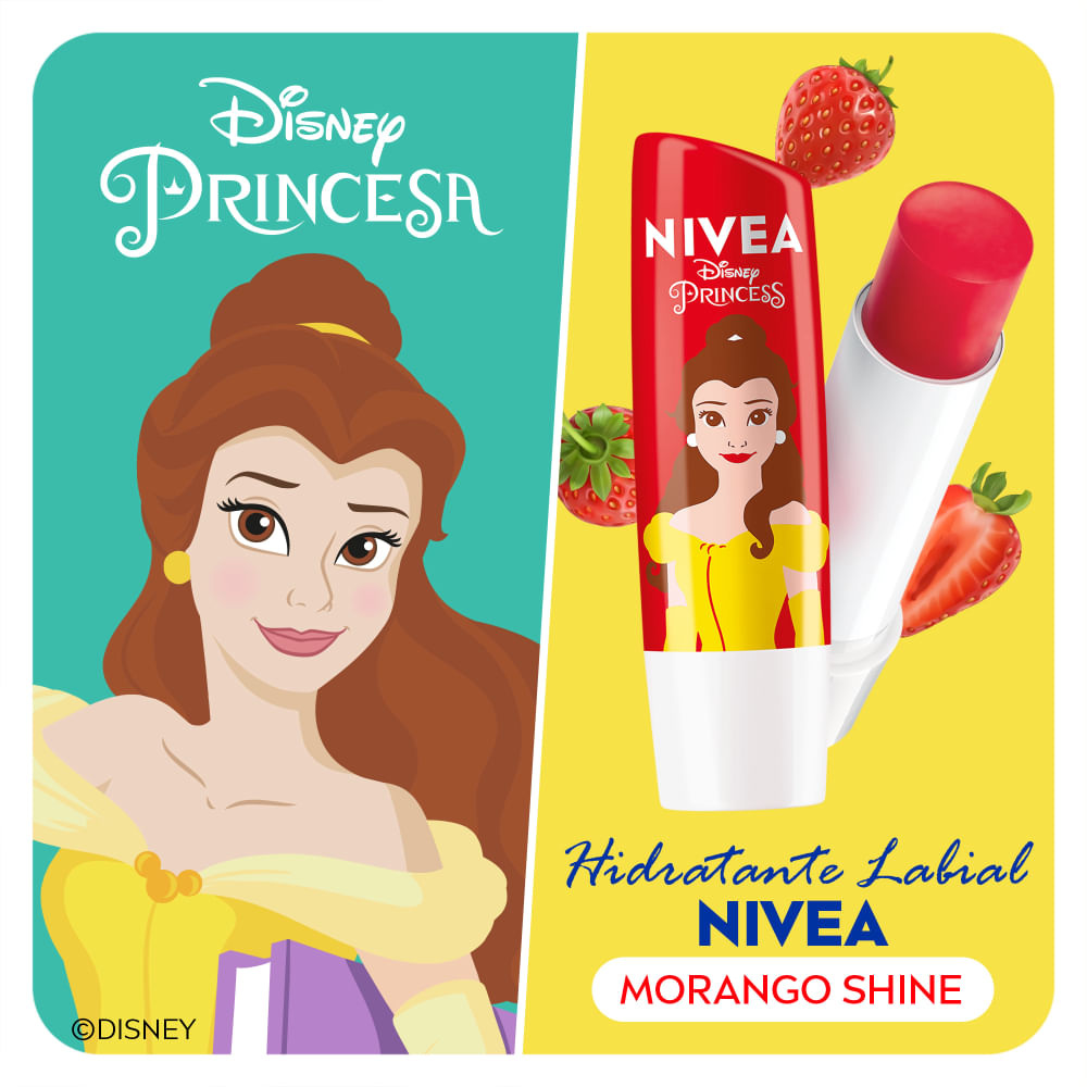 Hidratante Labial Nivea Disney Princess Bela Morango Shine 4,8g — imagem 4 | Drogaria Taveira