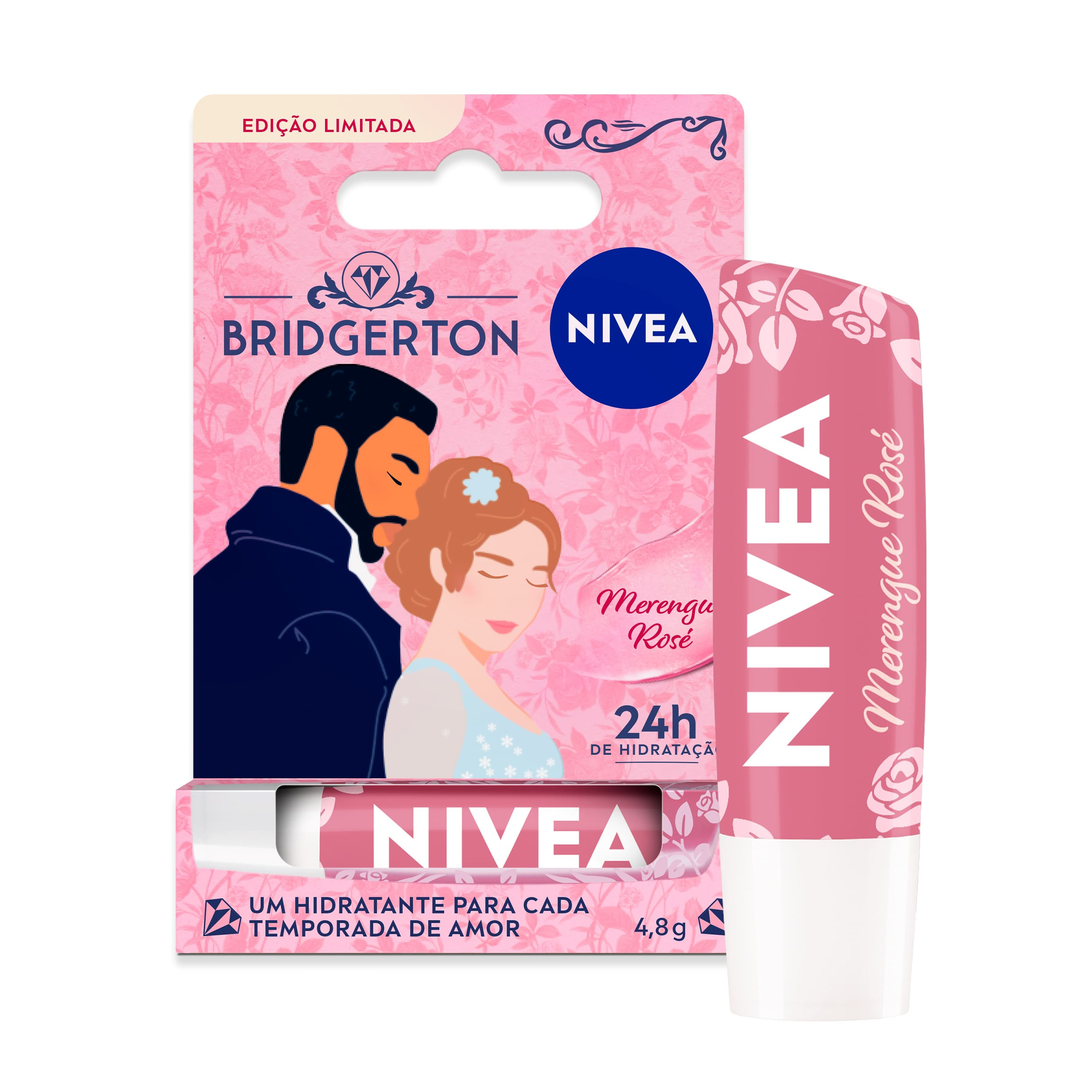 Hidratante Labial Nivea Merengue Rosé Bridgerton 4,8g — imagem 2 | Drogaria Taveira