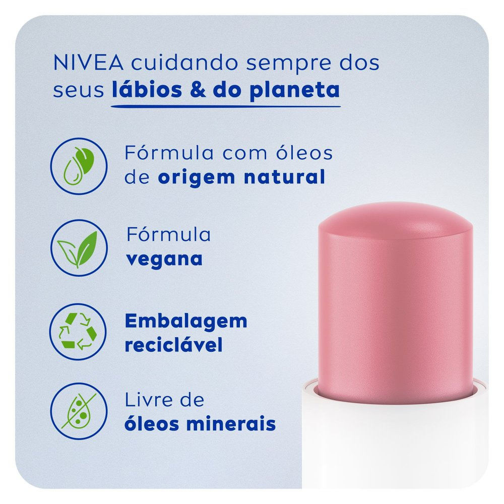 Hidratante Labial Nivea Pérola Shine 4,8g — imagem 4 | Drogaria Taveira