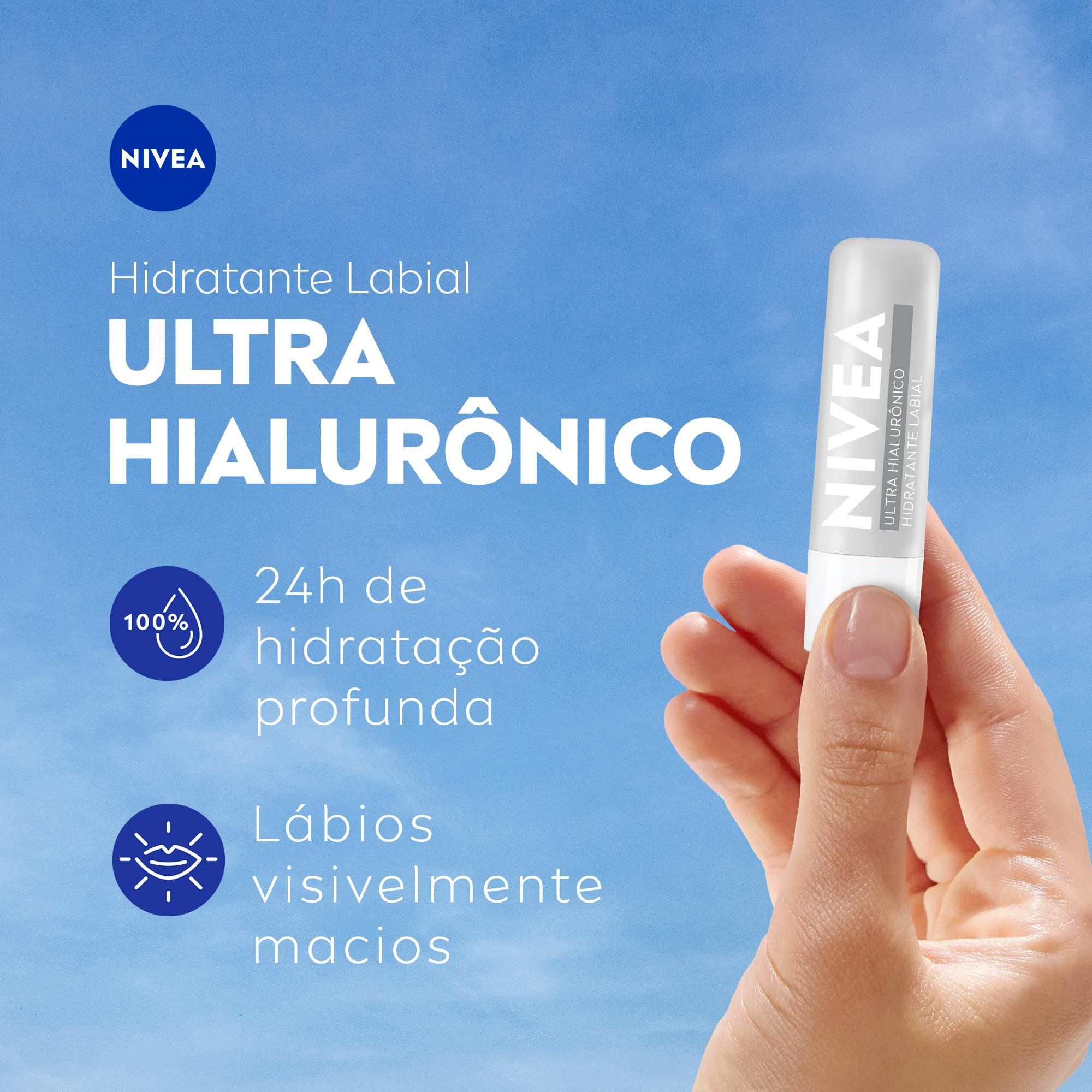 Hidratante Labial Nivea Ultra Hialurônico 5,2g — imagem 3 | Drogaria Taveira