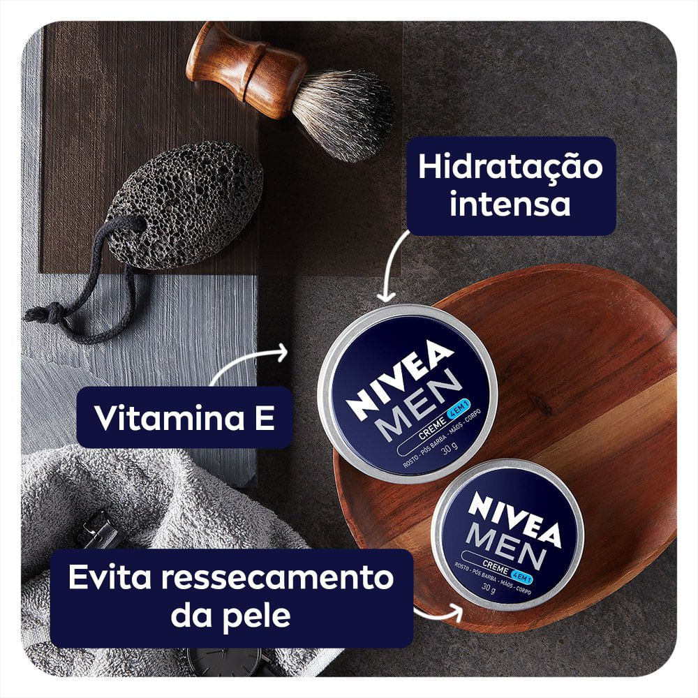 Hidratante Nivea Men 4 em 1 Creme 30g — imagem 3 | Drogaria Taveira