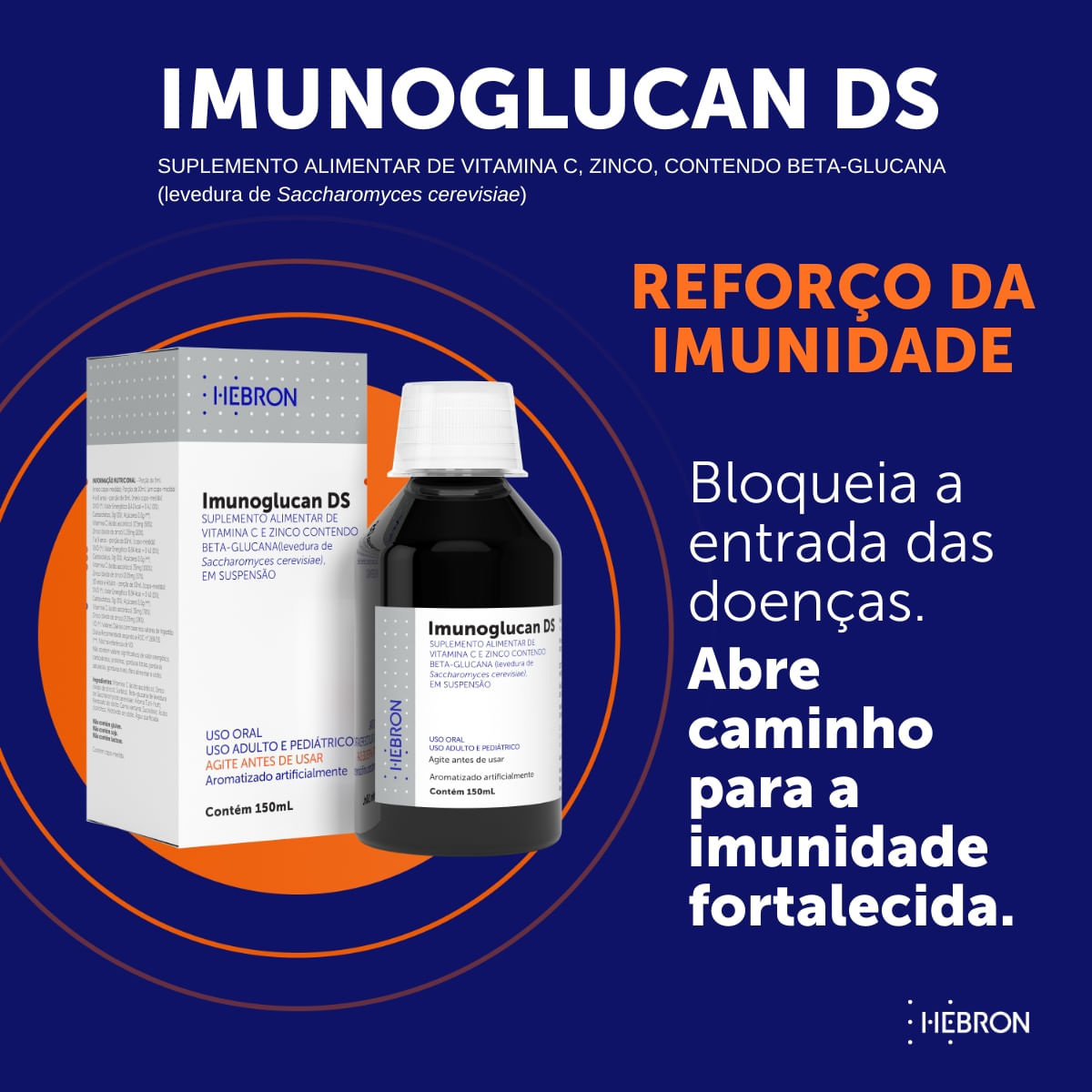 Imunoglucan DS Sabor Tutti-Frutti Líquido 150ml + Copo Dosador — Imunoglucan | Drogaria Taveira