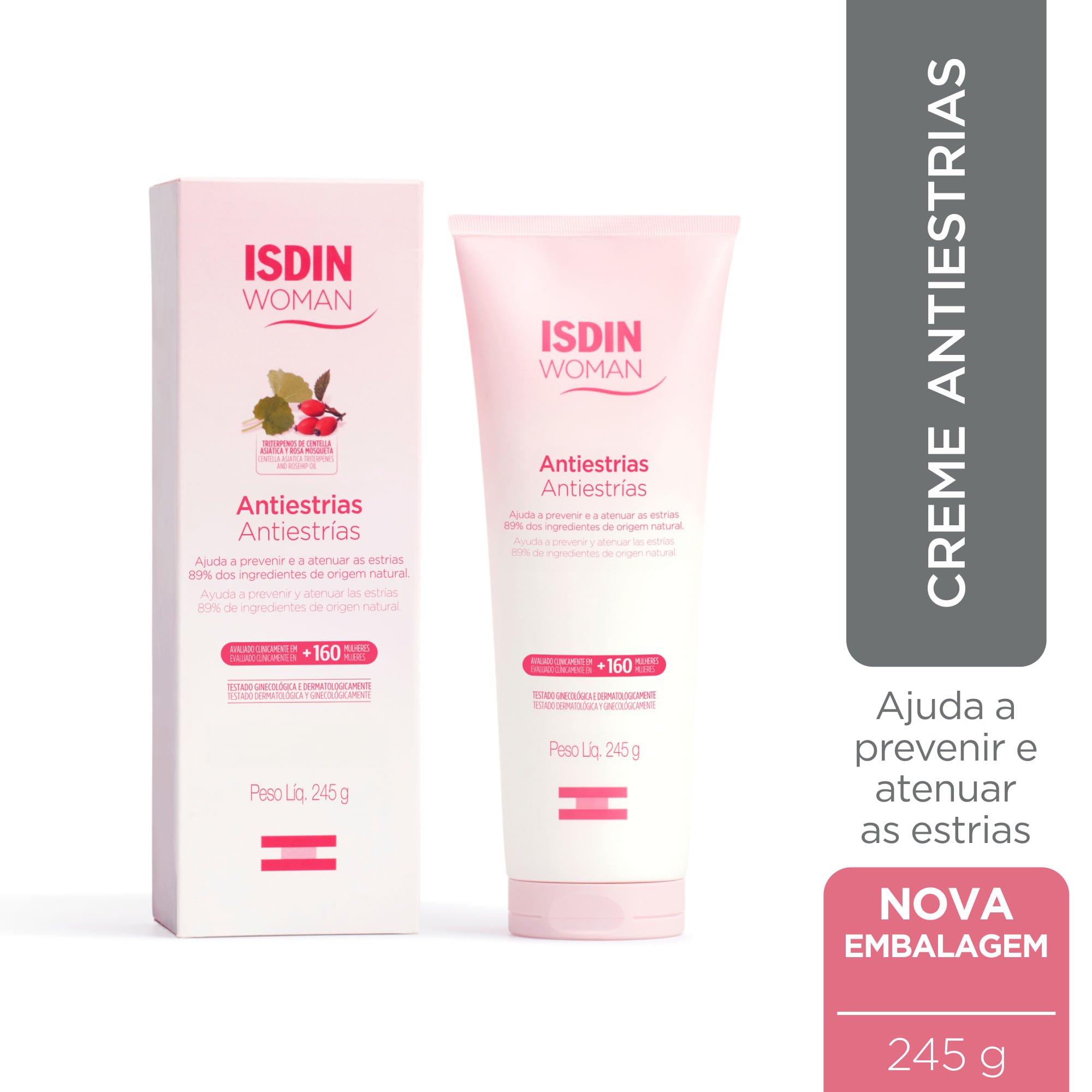 ISDIN Creme Corporal Woman Antiestrias Apto para Grávidas - 245g — Isdin | Drogaria Taveira