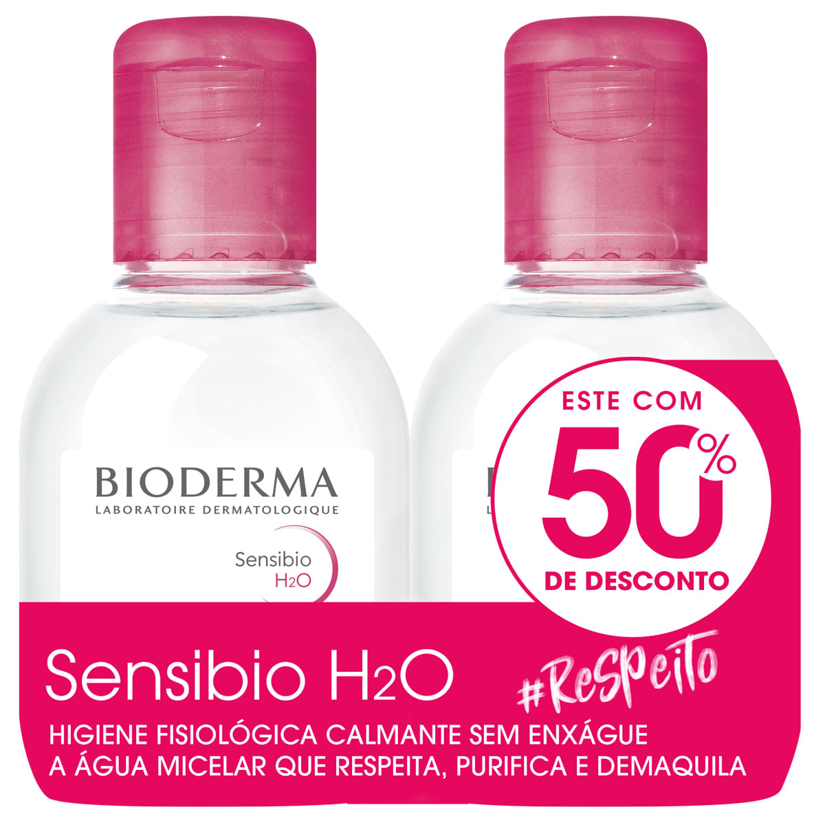 Kit Água Micelar Bioderma Sensibio H2O 100ml 2 Unidades — Bioderma | Drogaria Taveira