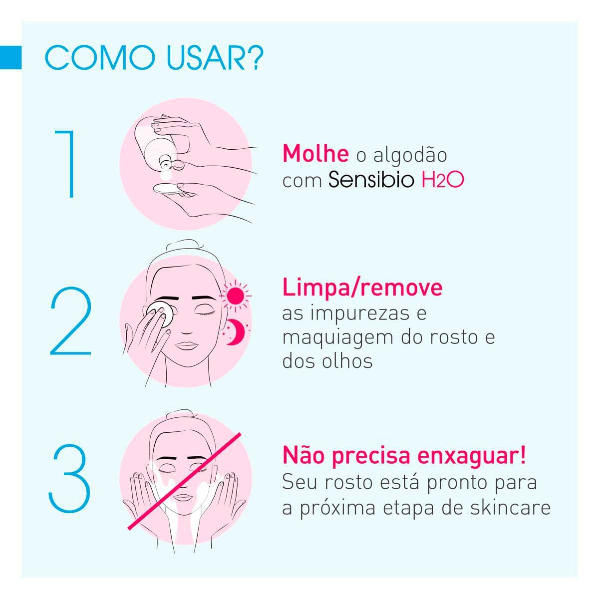 Kit Água Micelar Bioderma Sensibio H2O 100ml 2 Unidades — imagem 3 | Drogaria Taveira