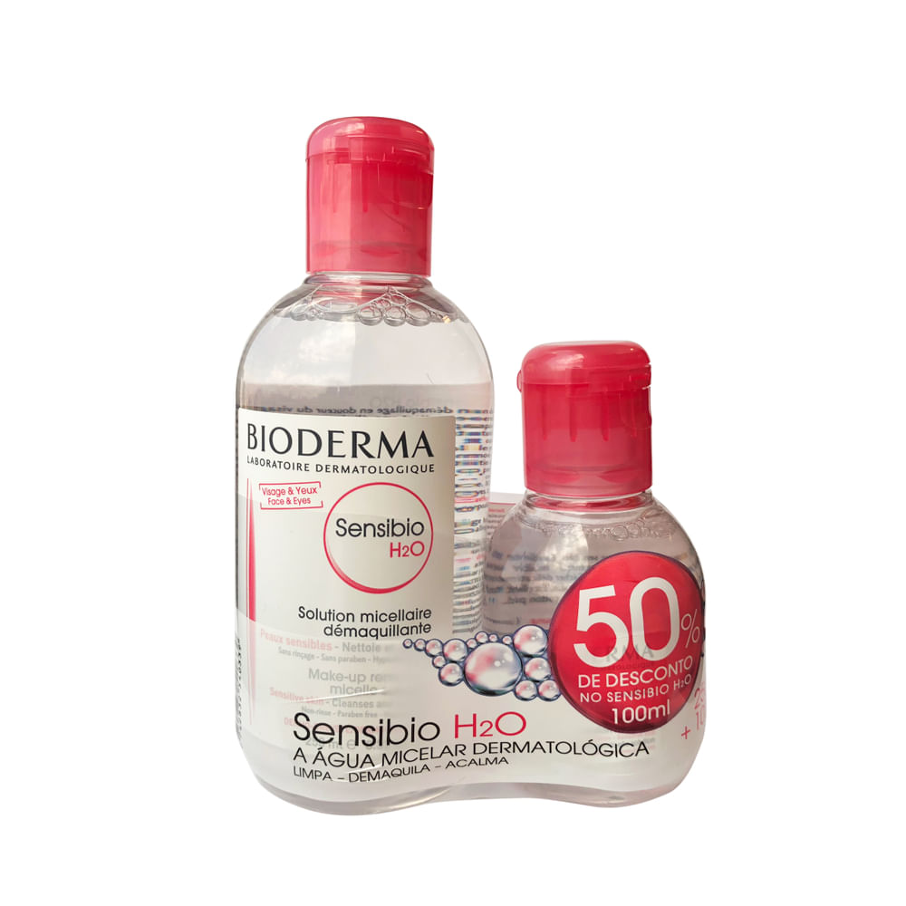 Kit Água Micelar Dermatológica Bioderma Sensibio H2O 250ml 1 Unidade + Água Micelar Dermatológica Bioderma Sensibio H2O 100ml 1 Unidade — imagem 2 | Drogaria Taveira