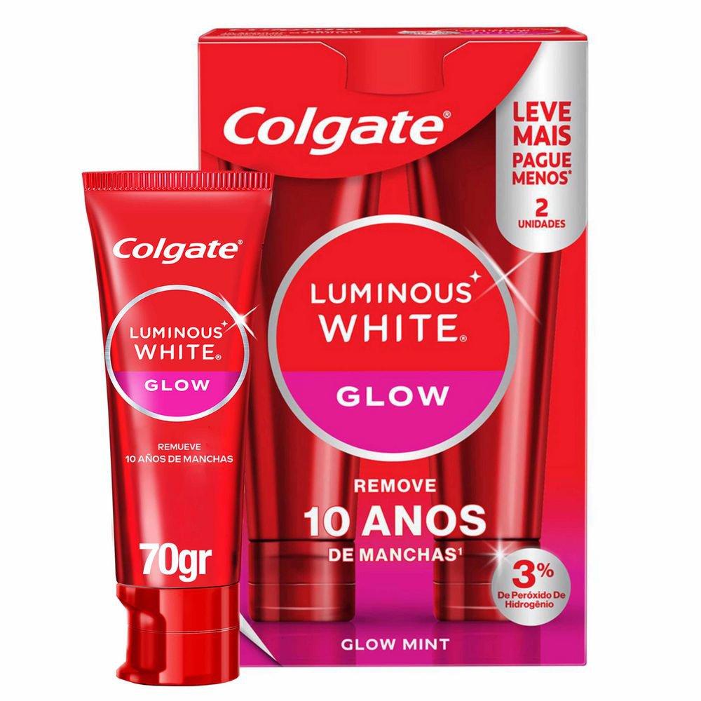 Kit Creme Dental Clareador Colgate Luminous White Glow 70g 2 Unidades — Colgate | Drogaria Taveira