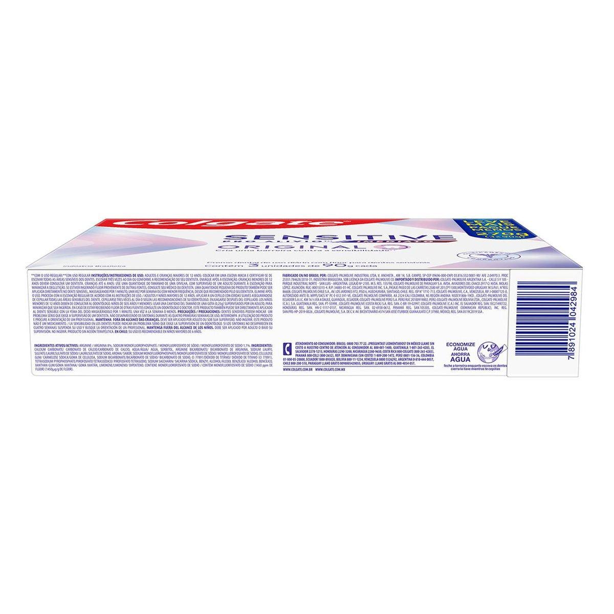 Kit Creme Dental Colgate Sensitive Pro Alívio Imediato Original 90g 3 Unidades — imagem 4 | Drogaria Taveira