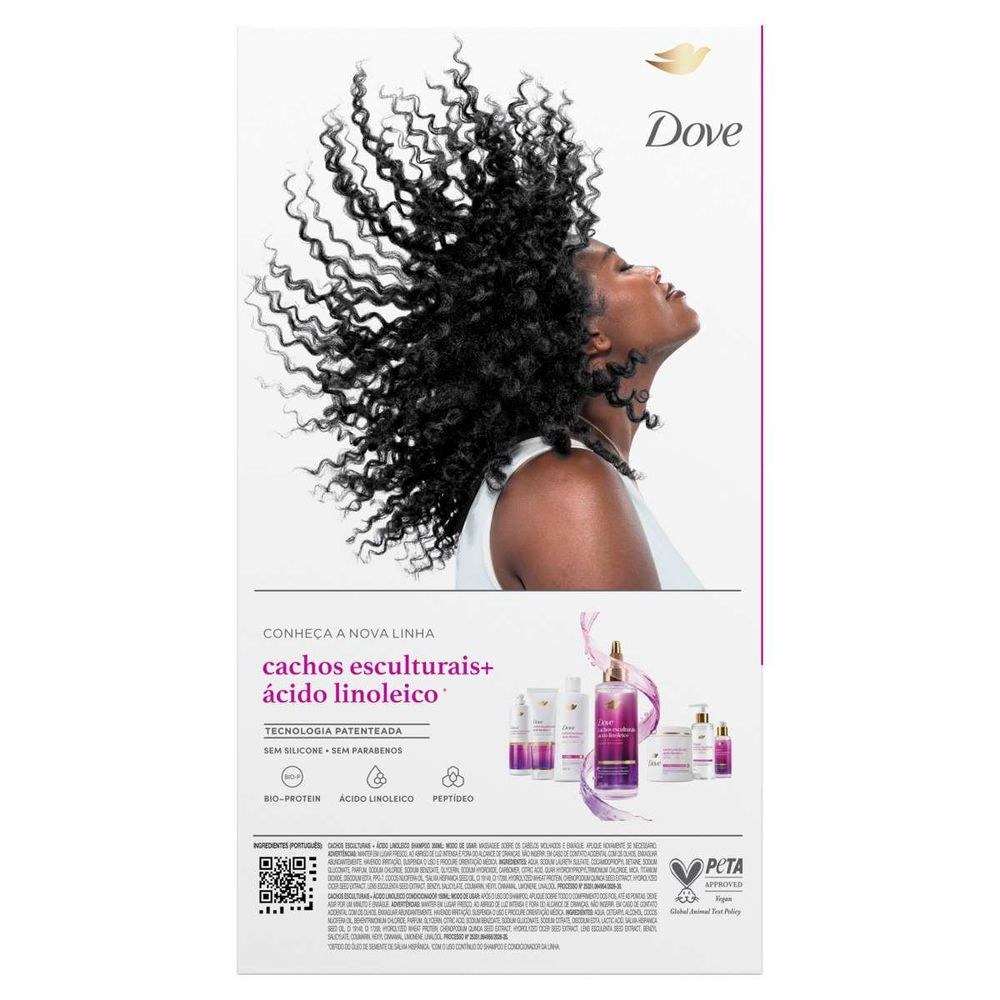 Kit Dove Shampoo Cachos Esculturais + Ácido Linoleico 350ml + Condicionador Cachos Esculturais + Ácido Linoleico 150ml — imagem 3 | Drogaria Taveira