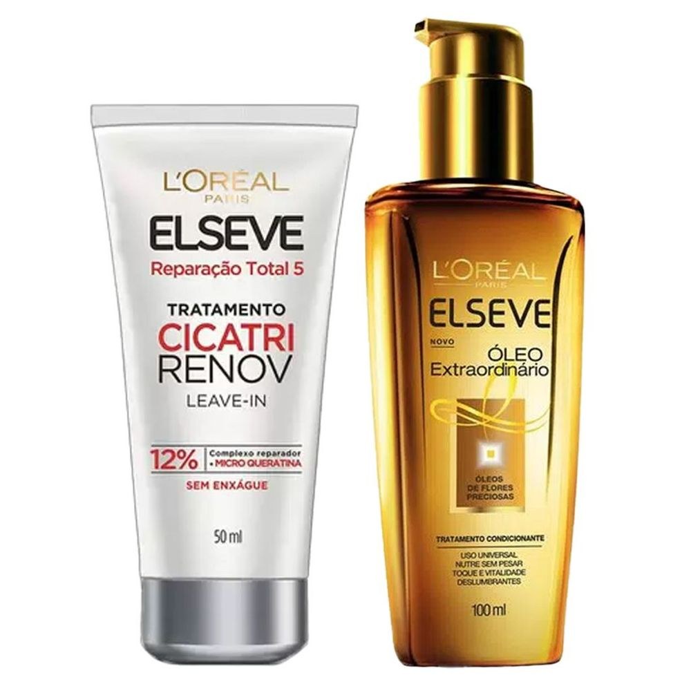 Kit Elseve Leave-In Cicatri Renov 50ml + Óleo Extraordinário 100ml — L'Oréal | Drogaria Taveira