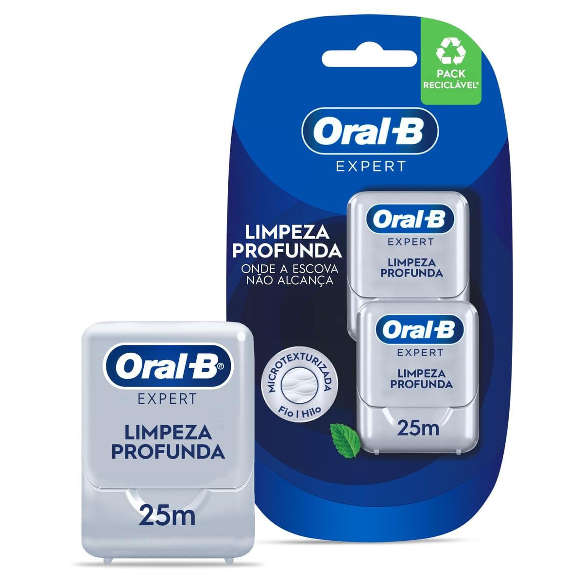 Kit Fio Dental Oral-B Expert Limpeza Profunda Pro Saúde 25 metros 2 Unidades — Oral B | Drogaria Taveira