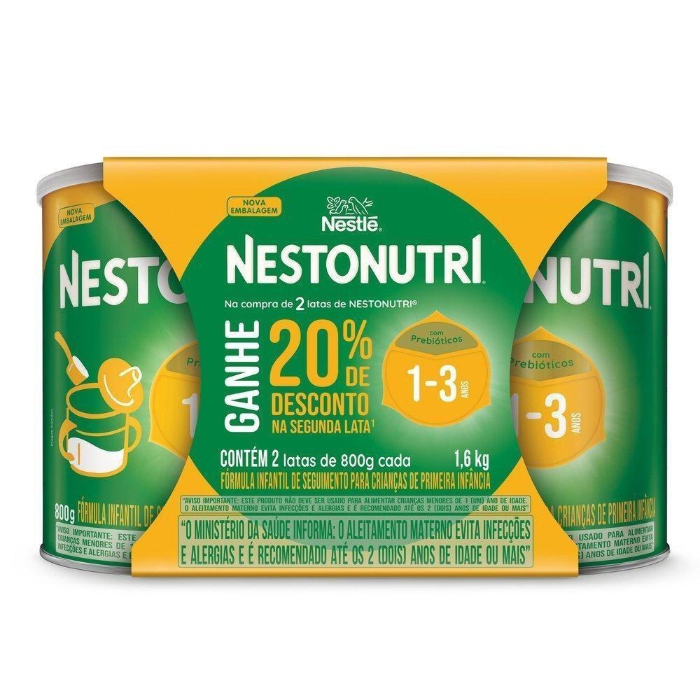 Kit Fórmula Infantil Nestonutri de 1 a 3 Anos 800g 2 Unidades Ganhe 20% de Desconto na Segunda Lata — Nestonutri | Drogaria Taveira