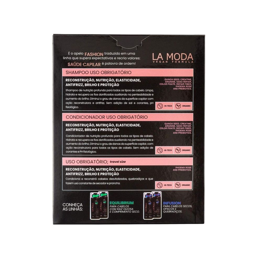 Kit La Moda Infusion Shampoo 300ml 1 Uni + Condicionador 300ml 1 Uni + Finalizador Uso Obrigatório 30ml 1 Uni — imagem 2 | Drogaria Taveira