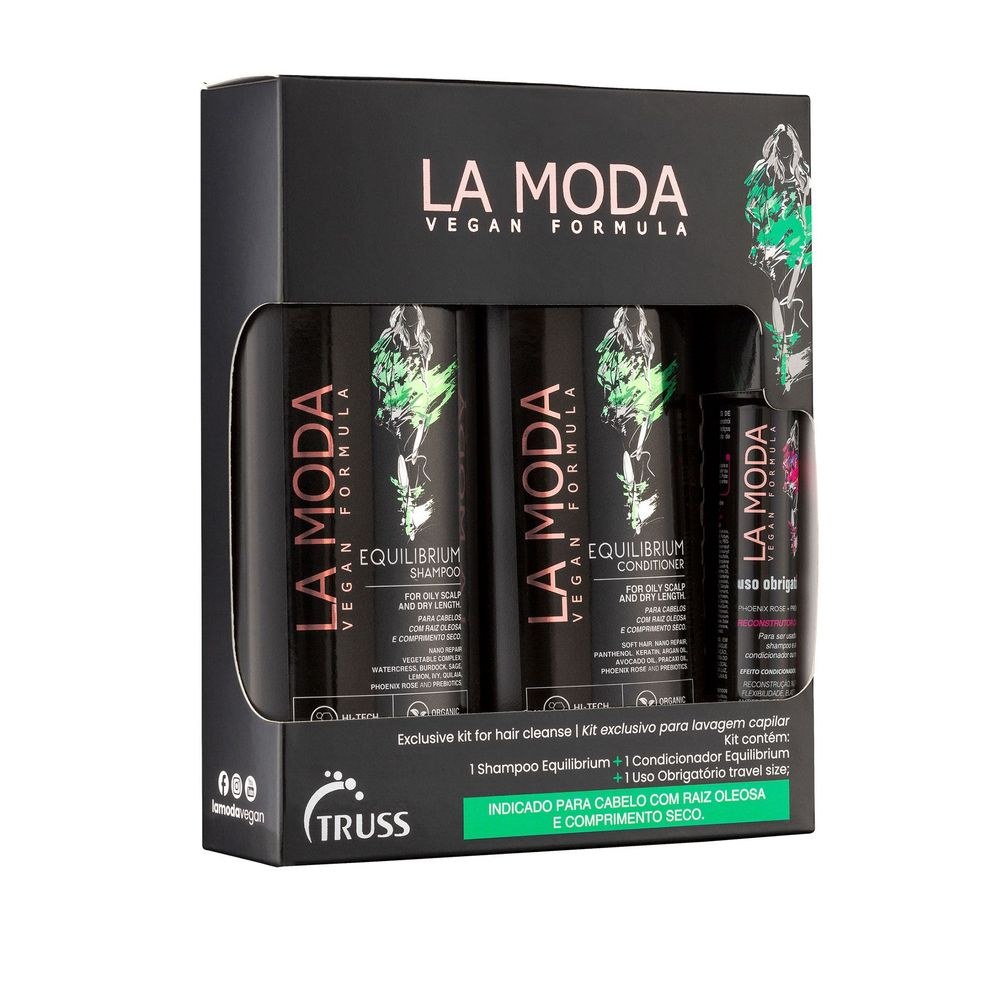 Kit Lavagem Capilar La Moda Vegan Shampoo 300ml 1 Uni + Condicionador 300ml 1uni + Reconstrutor 30ml 1 Uni — imagem 2 | Drogaria Taveira