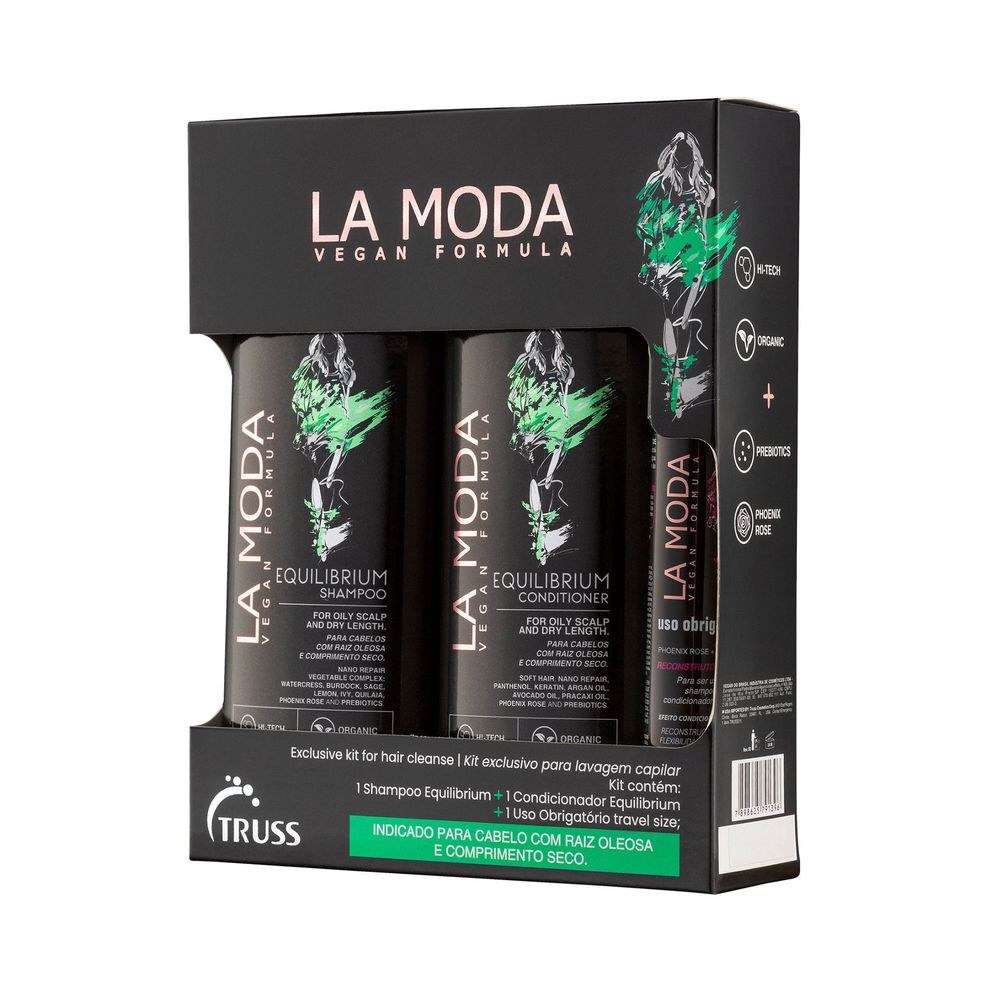 Kit Lavagem Capilar La Moda Vegan Shampoo 300ml 1 Uni + Condicionador 300ml 1uni + Reconstrutor 30ml 1 Uni — imagem 3 | Drogaria Taveira