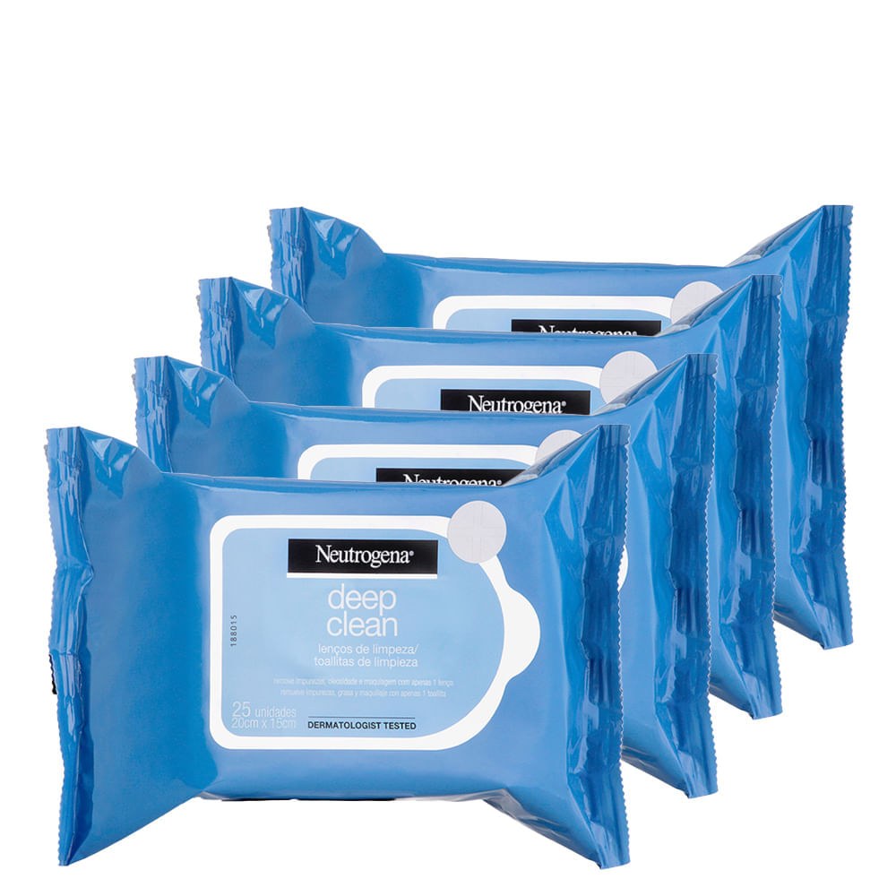 Kit Lenço Demaquilante Neutrogena Deep Clean Intensive - 4 Unidades — imagem 2 | Drogaria Taveira