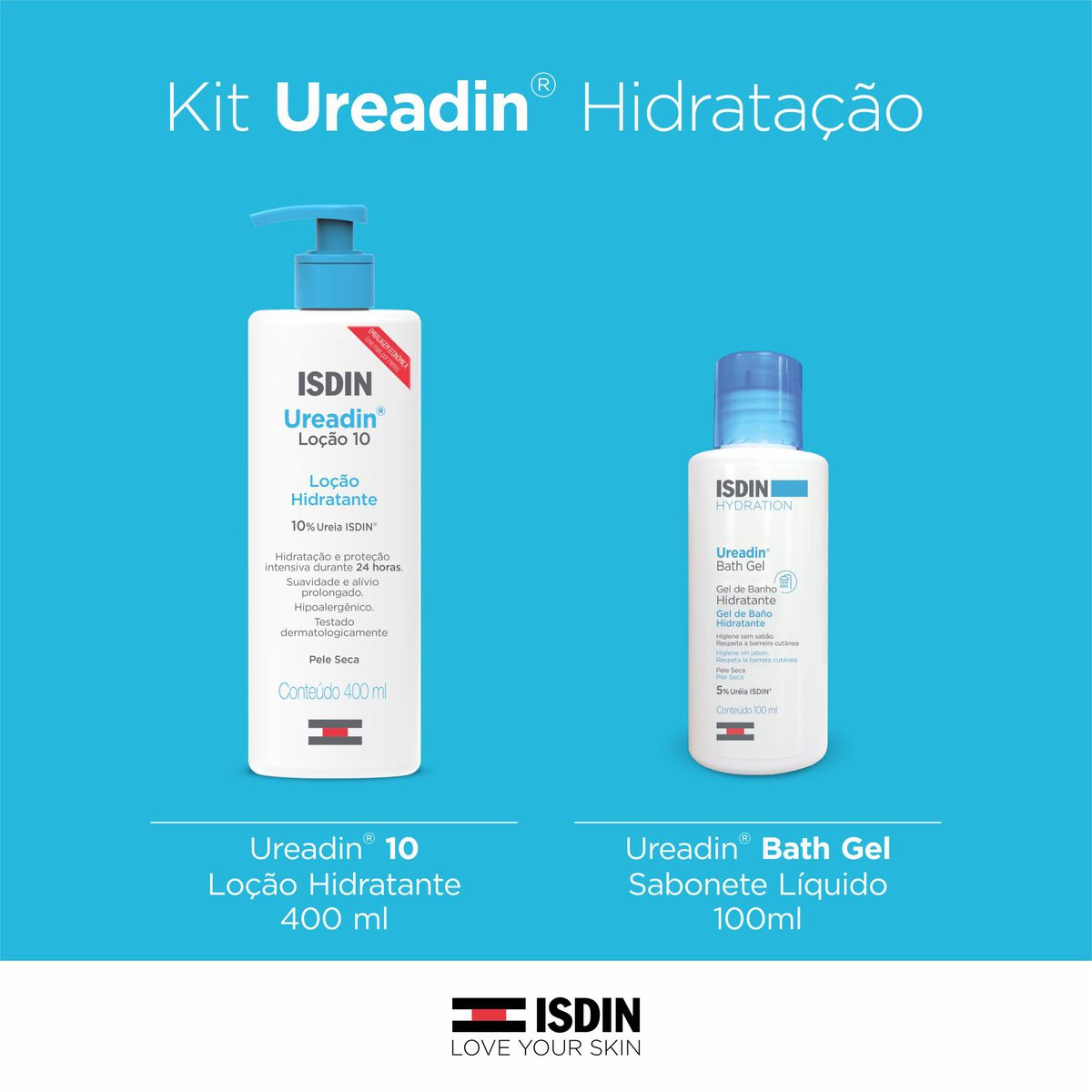 Kit Loção Corporal ISDIN Ureadin 10% Ureia 400ml 1 Unidade + Sabonete Líquido ISDIN Ureadin Bath Gel 100ml — imagem 3 | Drogaria Taveira