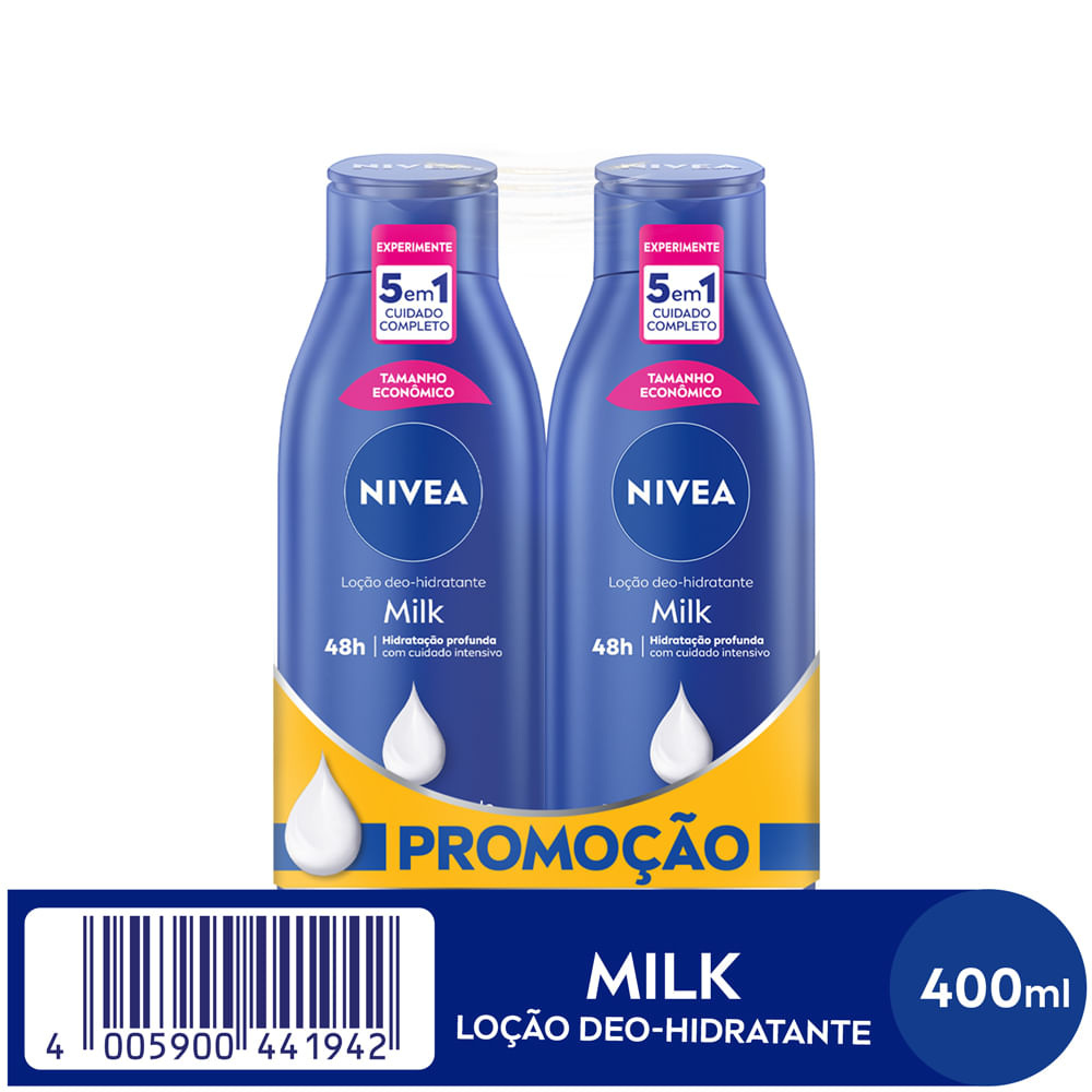 Kit Loção Hidratante Nivea Milk 400ml 2 Unidades — Nivea | Drogaria Taveira