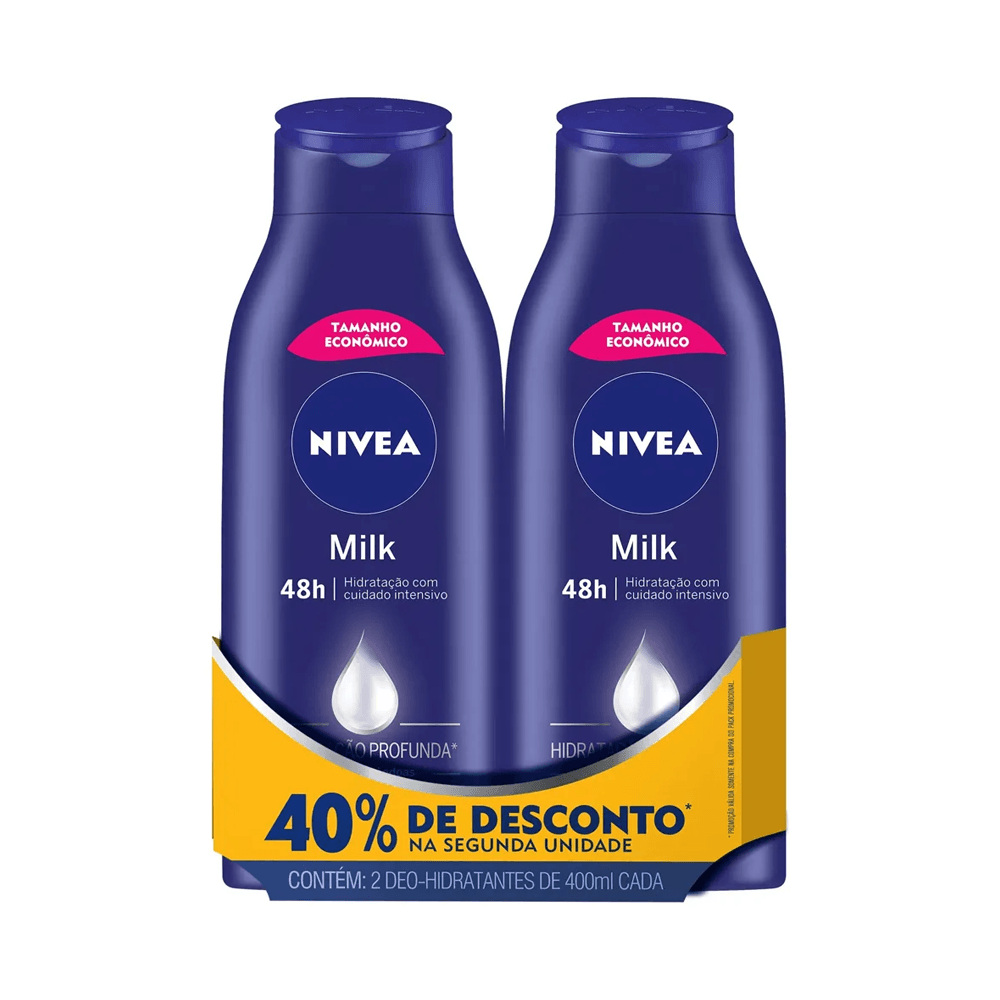 Kit Loção Hidratante Nivea Milk 400ml 2 Unidades — imagem 2 | Drogaria Taveira