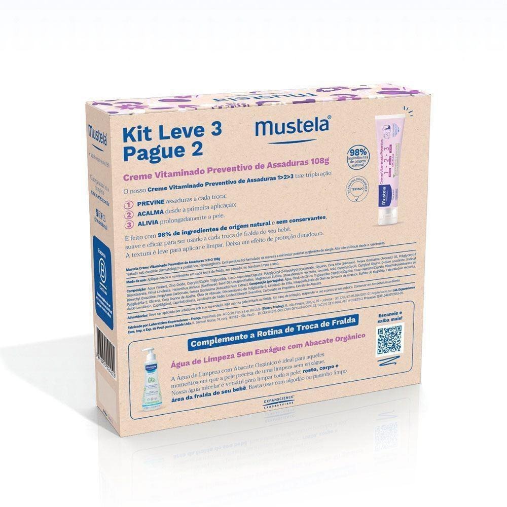 Kit Mustela Creme Vitaminado 123 Preventivo de Assaduras 36g 3 Unidades — imagem 2 | Drogaria Taveira