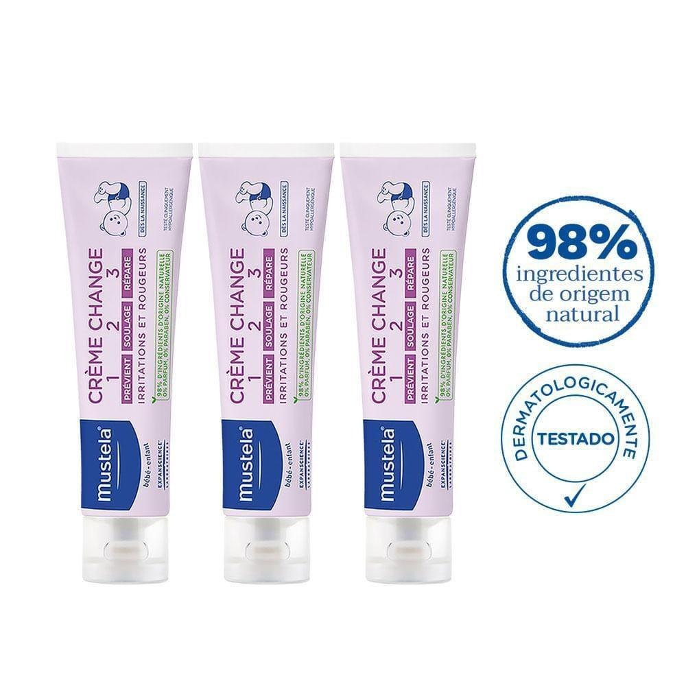 Kit Mustela Creme Vitaminado 123 Preventivo de Assaduras 36g 3 Unidades — imagem 3 | Drogaria Taveira