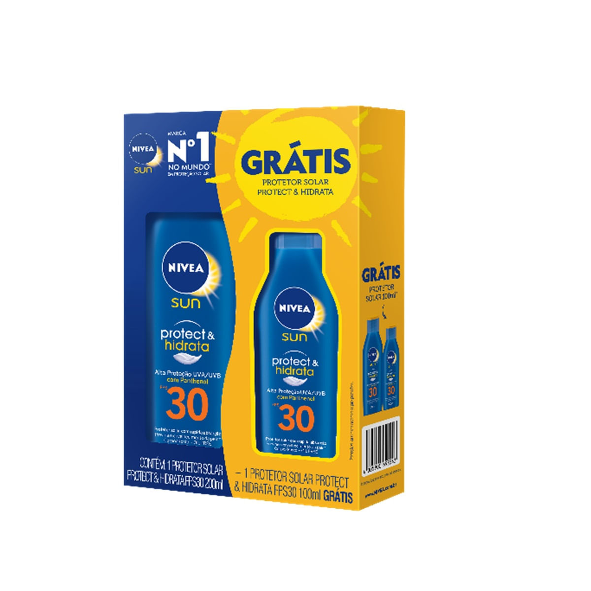 Kit Protetor Solar Nivea Sun Protect & Hidrata FPS30 200ml 1 Unidade + Protetor Solar Nivea Sun Protect & Hidrata FPS30 100ml 1 Unidade — imagem 3 | Drogaria Taveira