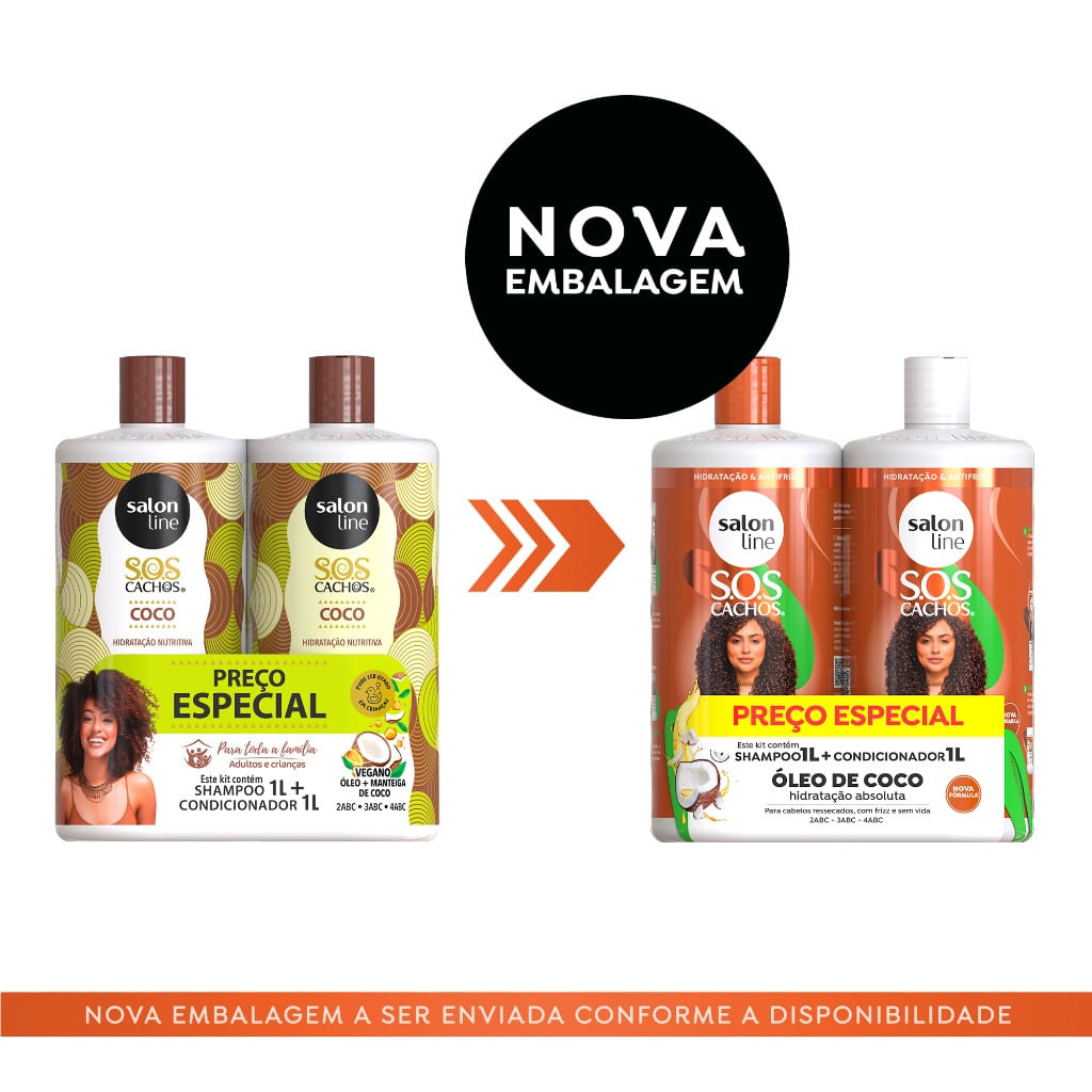 Kit S.O.S Cachos Coco Profundo Shampoo e Condicionador Litrão Salon Line — imagem 2 | Drogaria Taveira