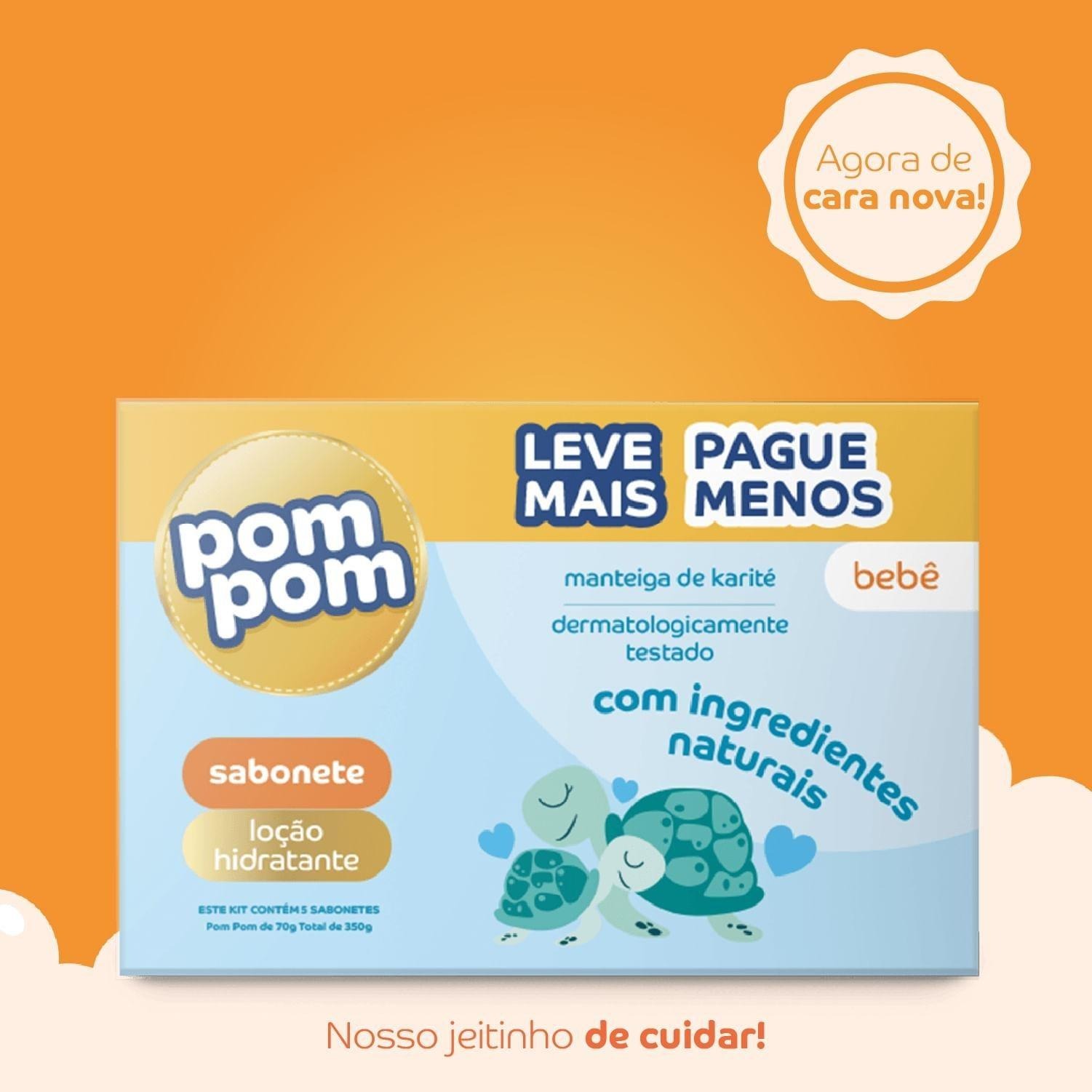Kit Sabonetes em Barra Infantil Pom Pom Hidratante 70g 5 Unidades — imagem 4 | Drogaria Taveira