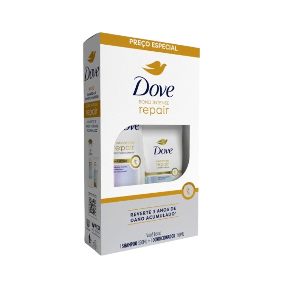 Kit Shampoo Dove Bond Intense Repair 350ml 1 Unidade + Condicionador Dove Bond Intense Repair 150ml 1 Unidade — imagem 2 | Drogaria Taveira