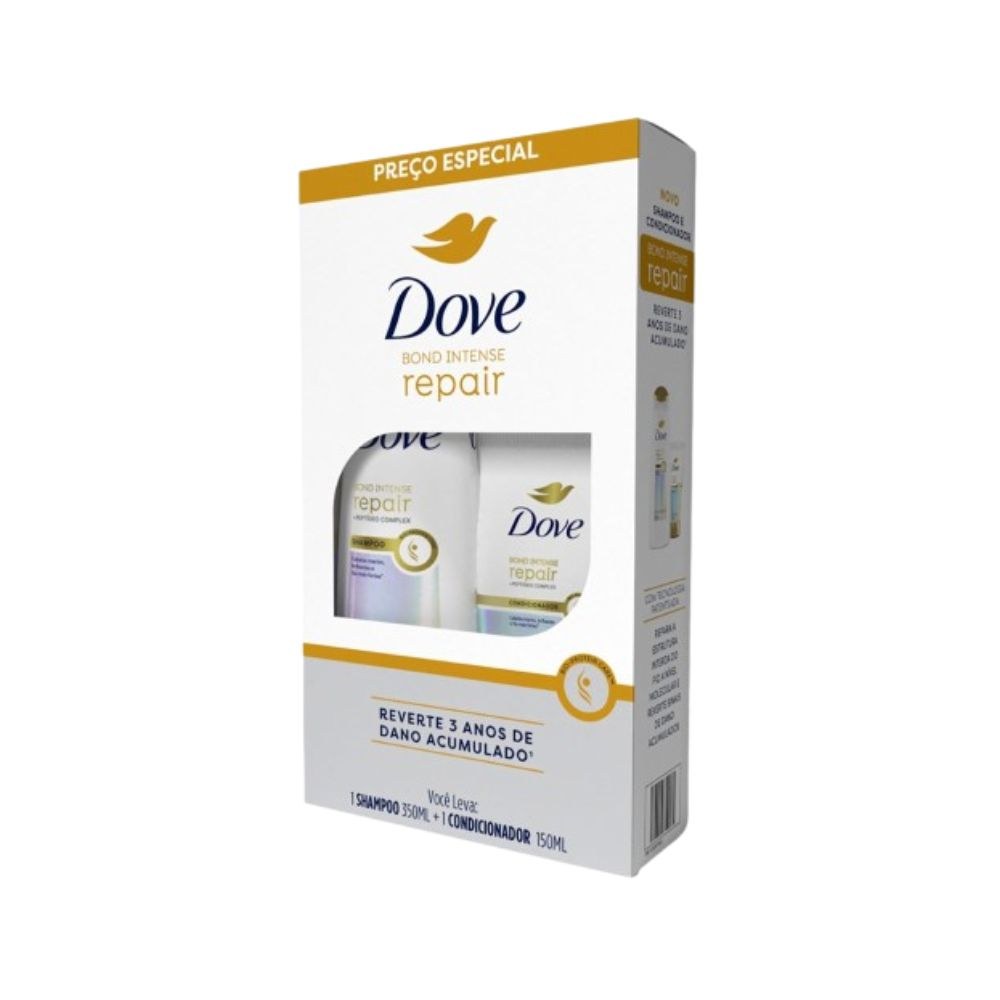 Kit Shampoo Dove Bond Intense Repair 350ml 1 Unidade + Condicionador Dove Bond Intense Repair 150ml 1 Unidade — imagem 3 | Drogaria Taveira
