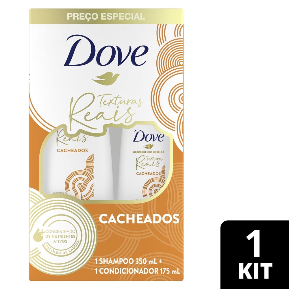Kit Shampoo Dove Texturas Reais Cacheados 350ml 1 Unidade + Condicionador Dove Texturas Reais Cacheados 175ml 1 uni — imagem 2 | Drogaria Taveira
