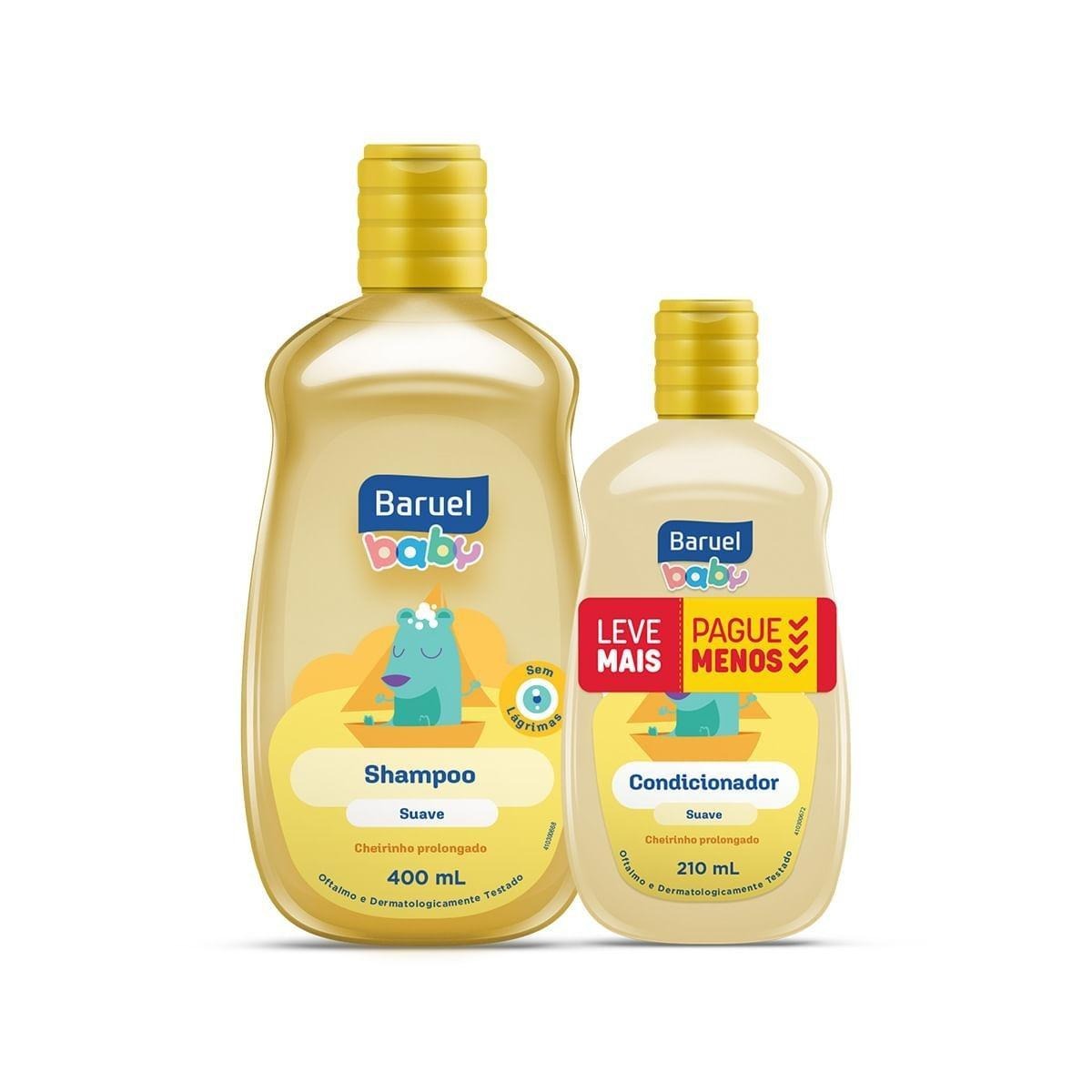 Kit Shampoo Infantil Baruel Baby Suave 400ml 1 Unidade + Condicionador Infantil Baruel Baby Suave 210ml 1 Unidade — Baruel Baby | Drogaria Taveira