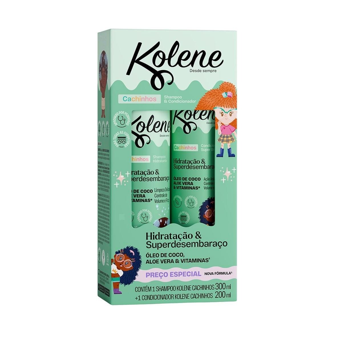 Kit Shampoo Infantil Kolene Cachinhos 300ml 1 Unidade + Condicionador Infantil Kolene Cachinhos 200ml 1Unidade — Kolene | Drogaria Taveira
