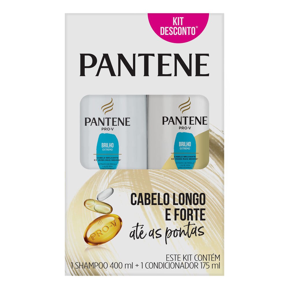 Kit Shampoo Pantene Pro-V Brilho Extremo 400ml 1 Unidade + Condicionador Pantene Pro-V Brilho Extremo 175ml 1 Unidade — imagem 2 | Drogaria Taveira