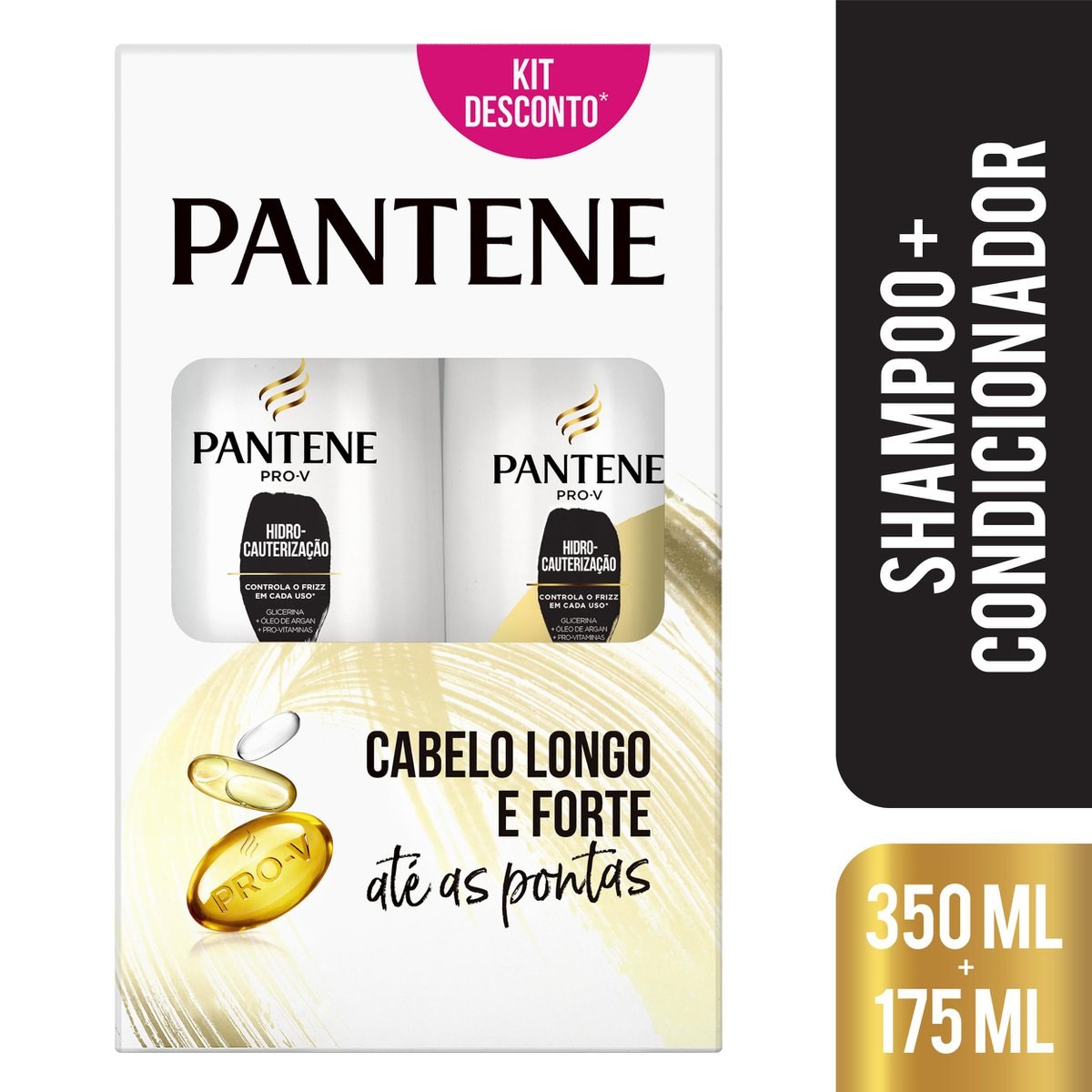 Kit Shampoo Pantene Pro-V Hidro Cauterização 350ml 1 Unidade + Condicionador Pantene Pro-V Hidro-Cauterização 175ml 1 Unidade — Pantene | Drogaria Taveira