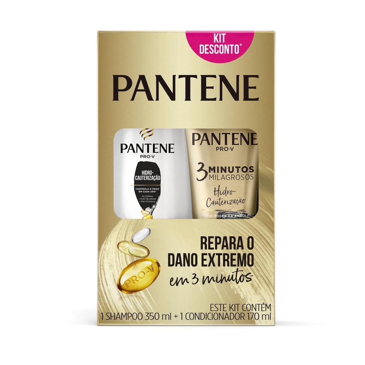 Kit Shampoo Pantene Pro-V Hidro Cauterização 350ml 1 Unidade + Condicionador Pantene Pro-V 3 Minutos Milagrosos 170ml 1 Unidade — imagem 3 | Drogaria Taveira