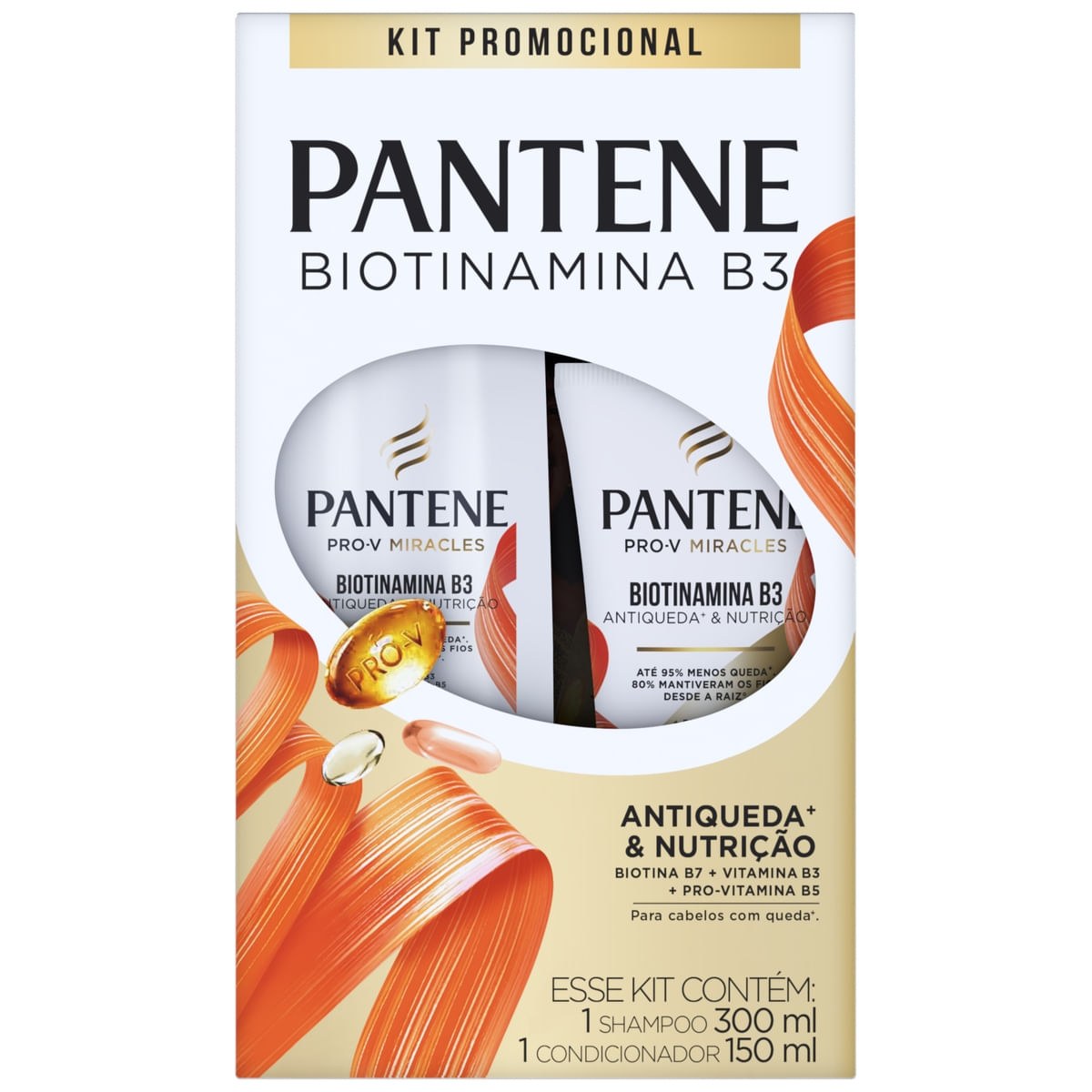 Kit Shampoo Pantene Pro-V Miracles Biotinamina B3 Antiqueda 300ml 1 Uni + Condicionador Miracles Biotinamina B3 Antiqueda 150ml 1 Uni — imagem 2 | Drogaria Taveira