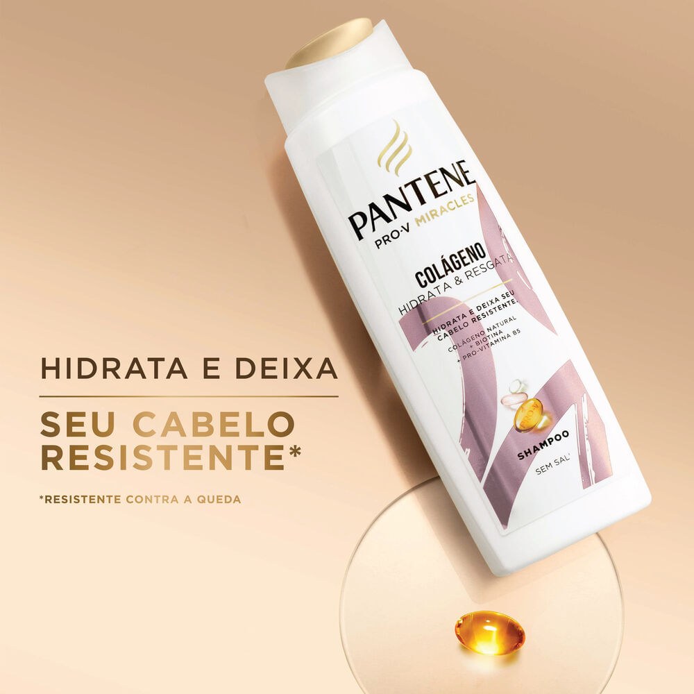 Kit Shampoo Pantene Pro-V Miracles Colágeno Hidrata & Resgata 300ml 1 Uni + Condicionador Hidrata & Resgata 150ml 1 Uni — imagem 4 | Drogaria Taveira