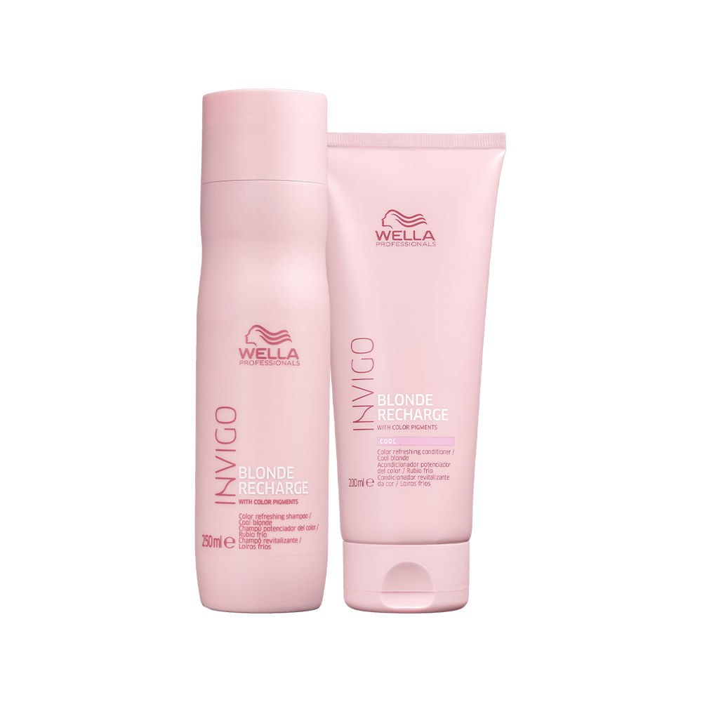 Kit Wella Invigo Cool Blonde Recharge- Shampoo 250 ml + Condicionador 200 ml — imagem 2 | Drogaria Taveira