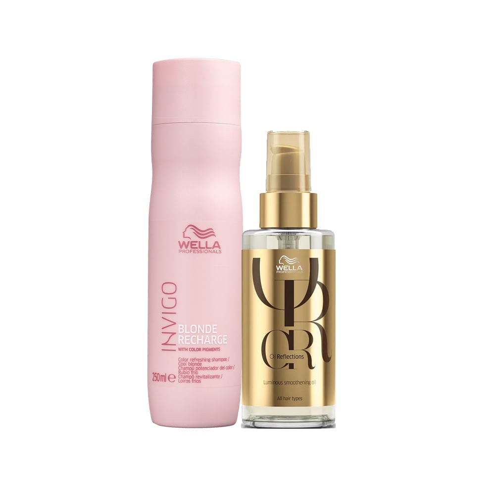 Kit Wella Invigo Cool Blonde Recharge- Shampoo 250 ml + Óleo 30 ml — imagem 2 | Drogaria Taveira